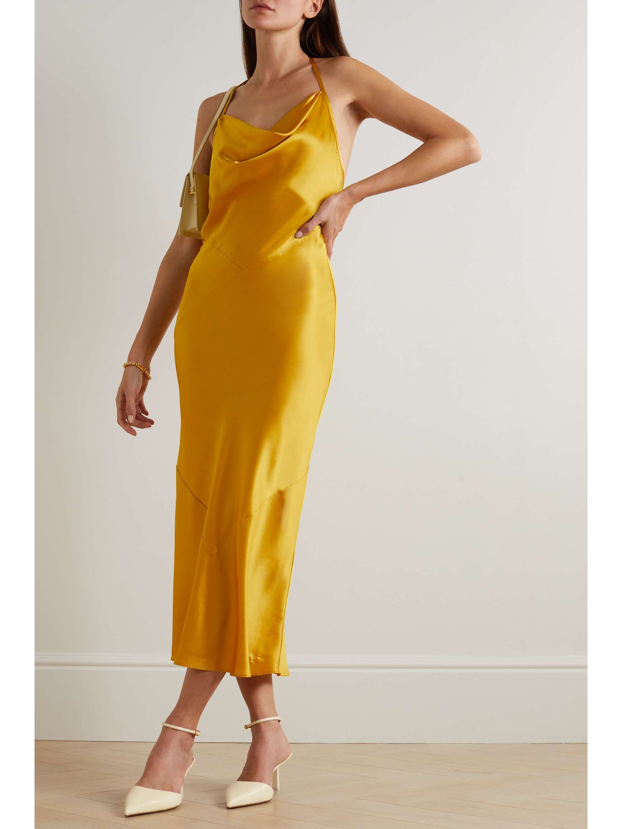 REFORMATION Torin open-back silk-satin midi dress