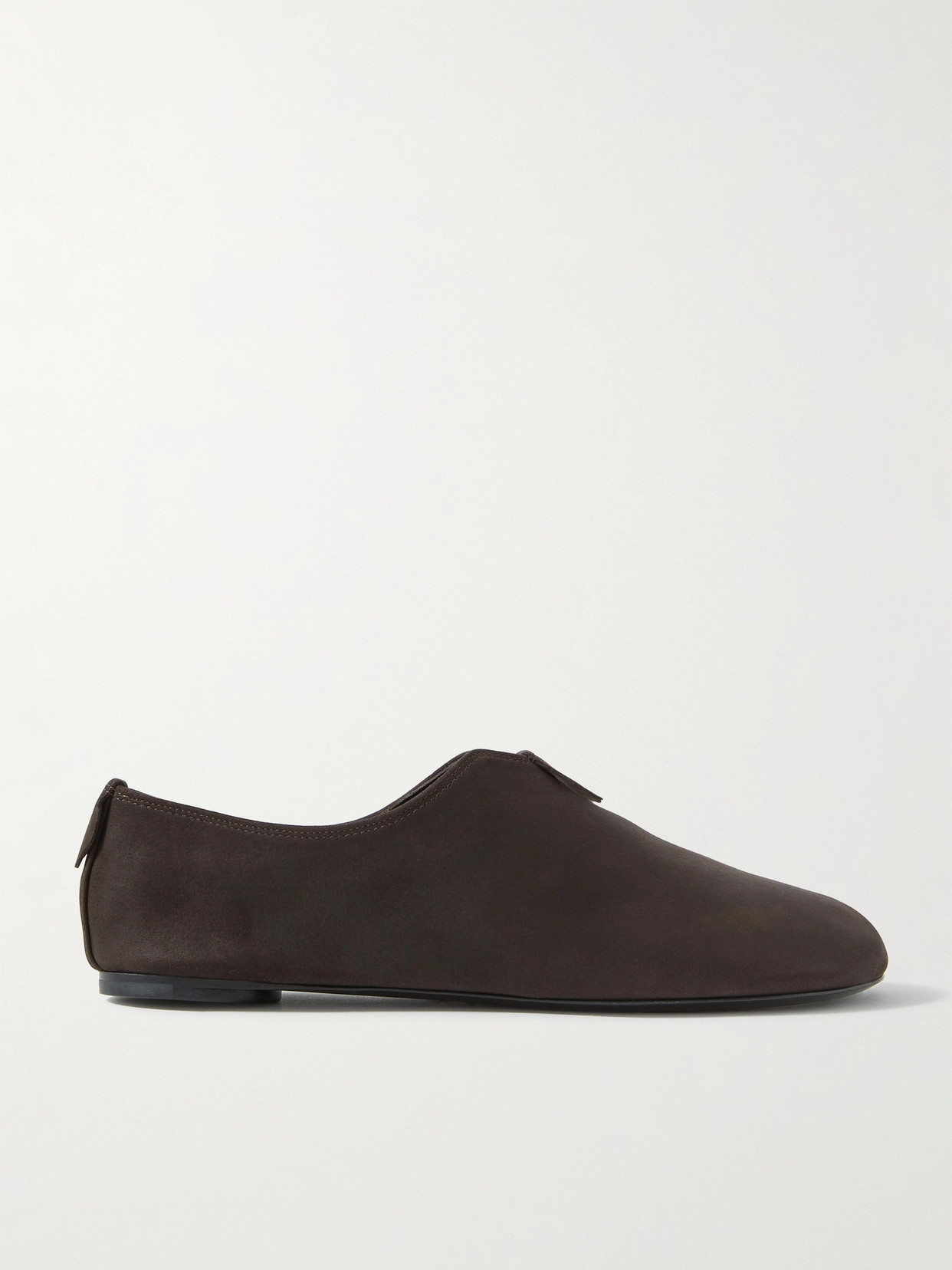 Loro Piana Floaty Leather Ballerina Flats In H026 Chocolate