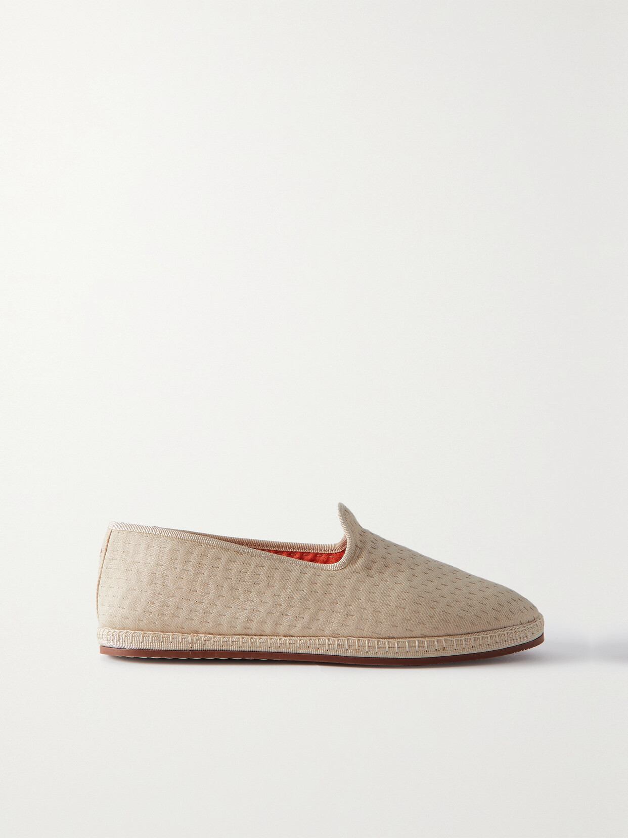 Loro Piana - Laguna Furlane Matelassé Linen-canvas Slippers - Neutrals