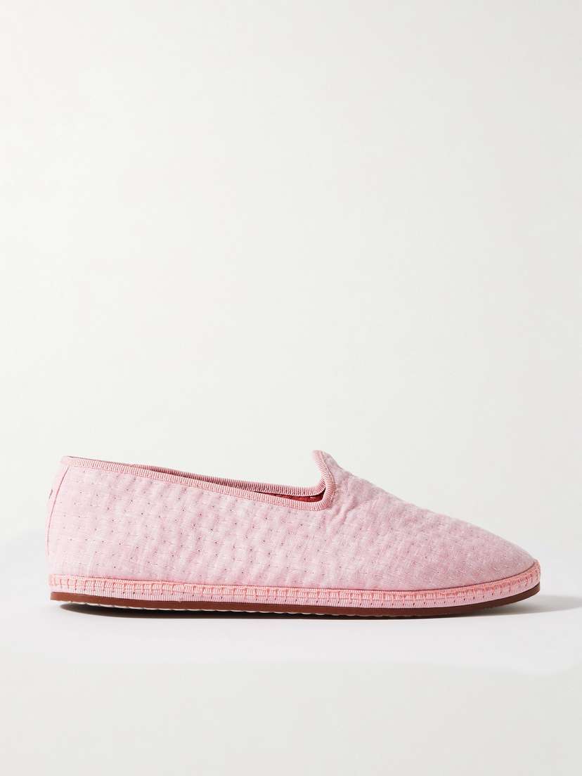 Loro Piana Laguna Furlane Grosgrain-trimmed Matelassé Linen Loafers