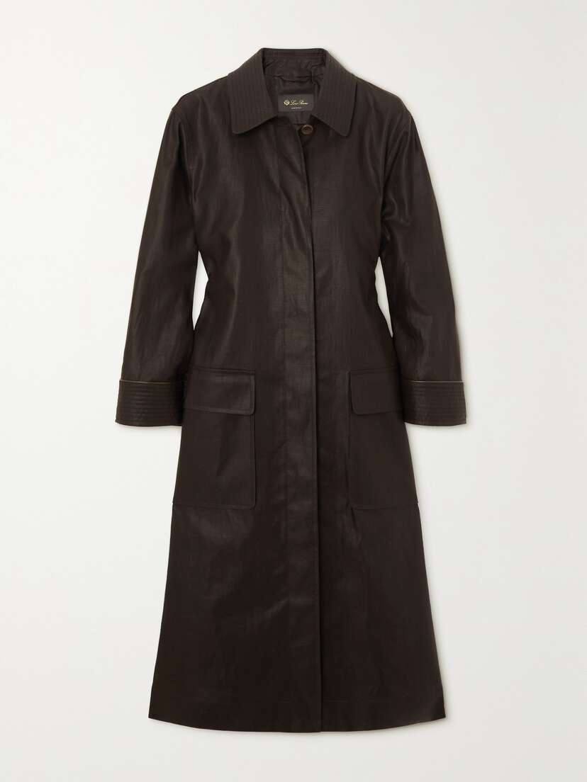 Loro Piana Rufus Leather-trimmed Coated-linen Coat