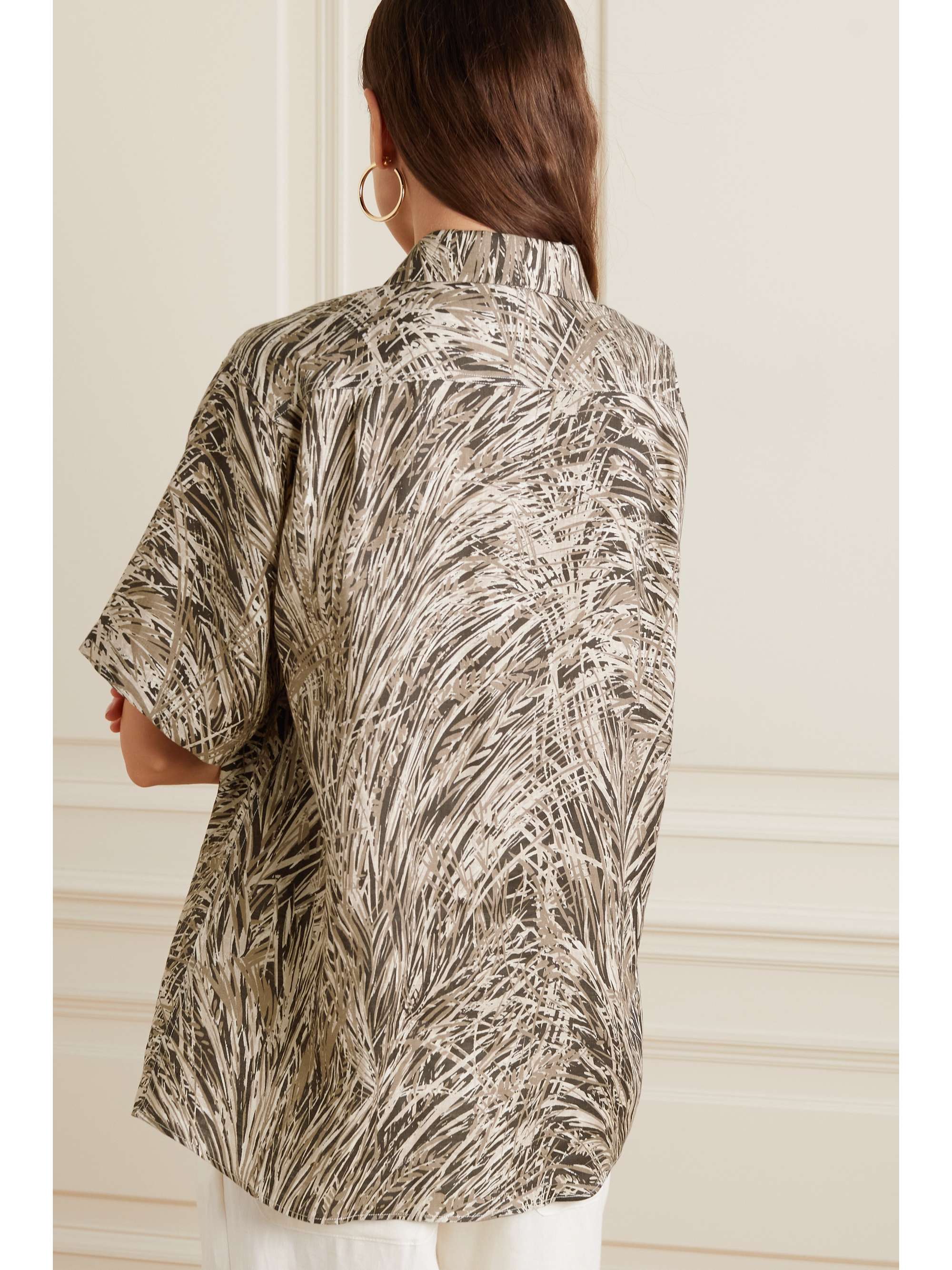 LORO PIANA Printed linen-gauze shirt