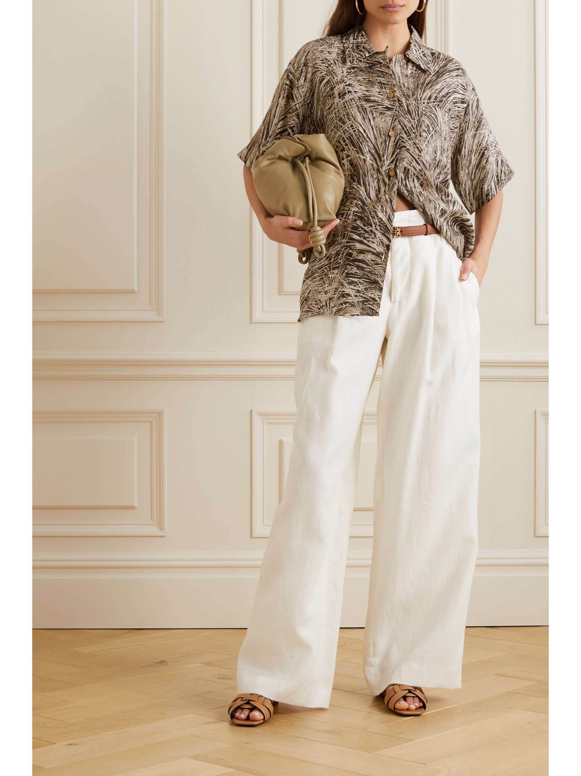 LORO PIANA Printed linen-gauze shirt