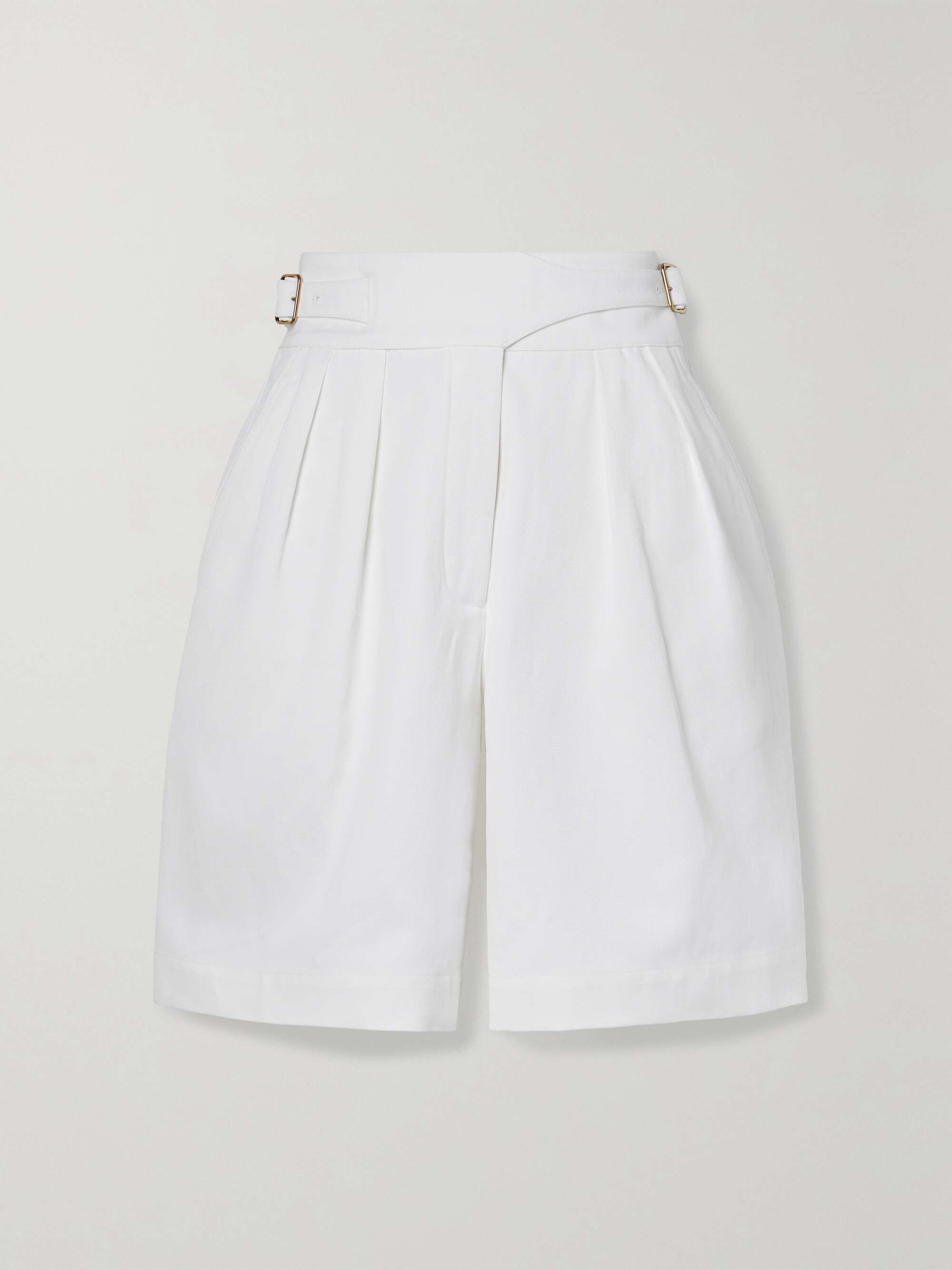 LORO PIANA Valmar buckled cotton-blend twill shorts | NET-A-PORTER