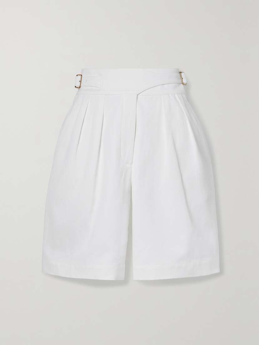 Loro Piana Valmar Buckled Cotton-blend Twill Shorts