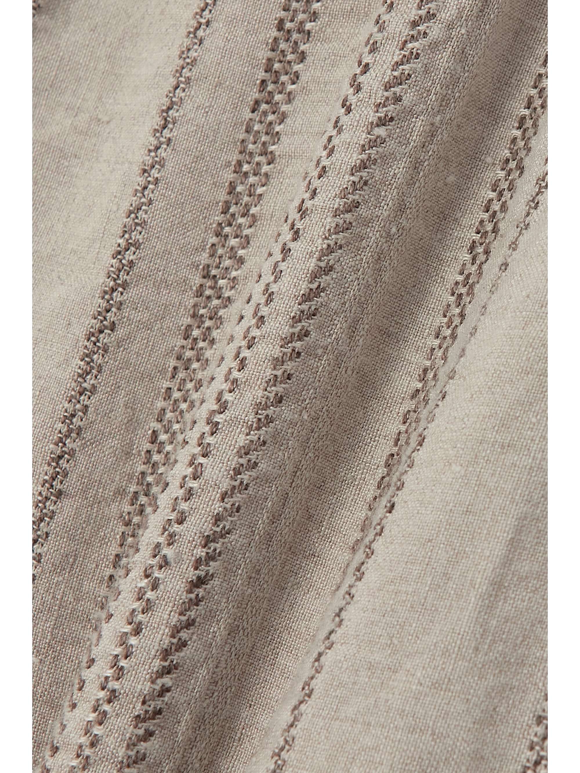 LORO PIANA Embroidered linen shorts