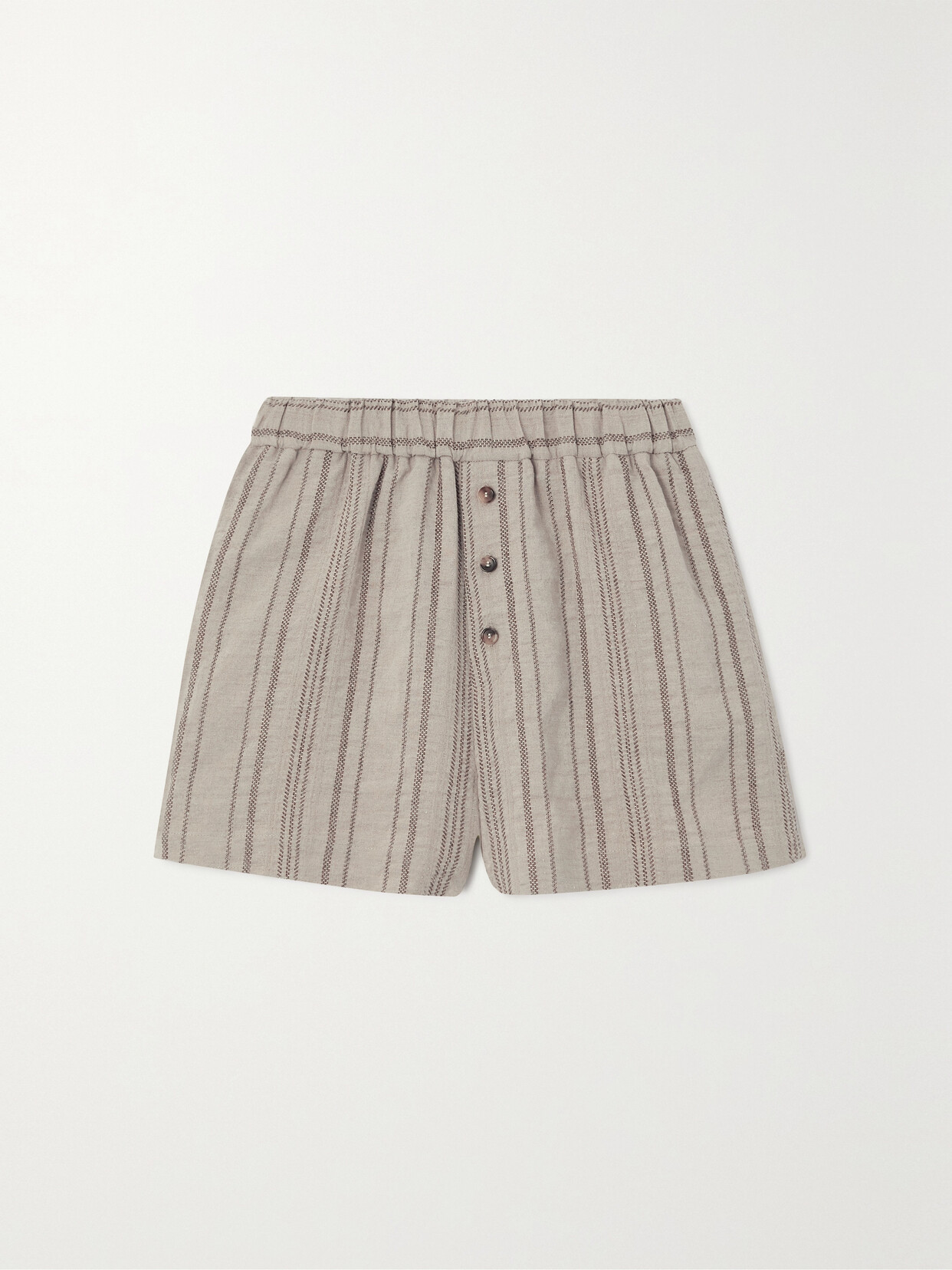 Loro Piana - Embroidered Linen Shorts - Brown