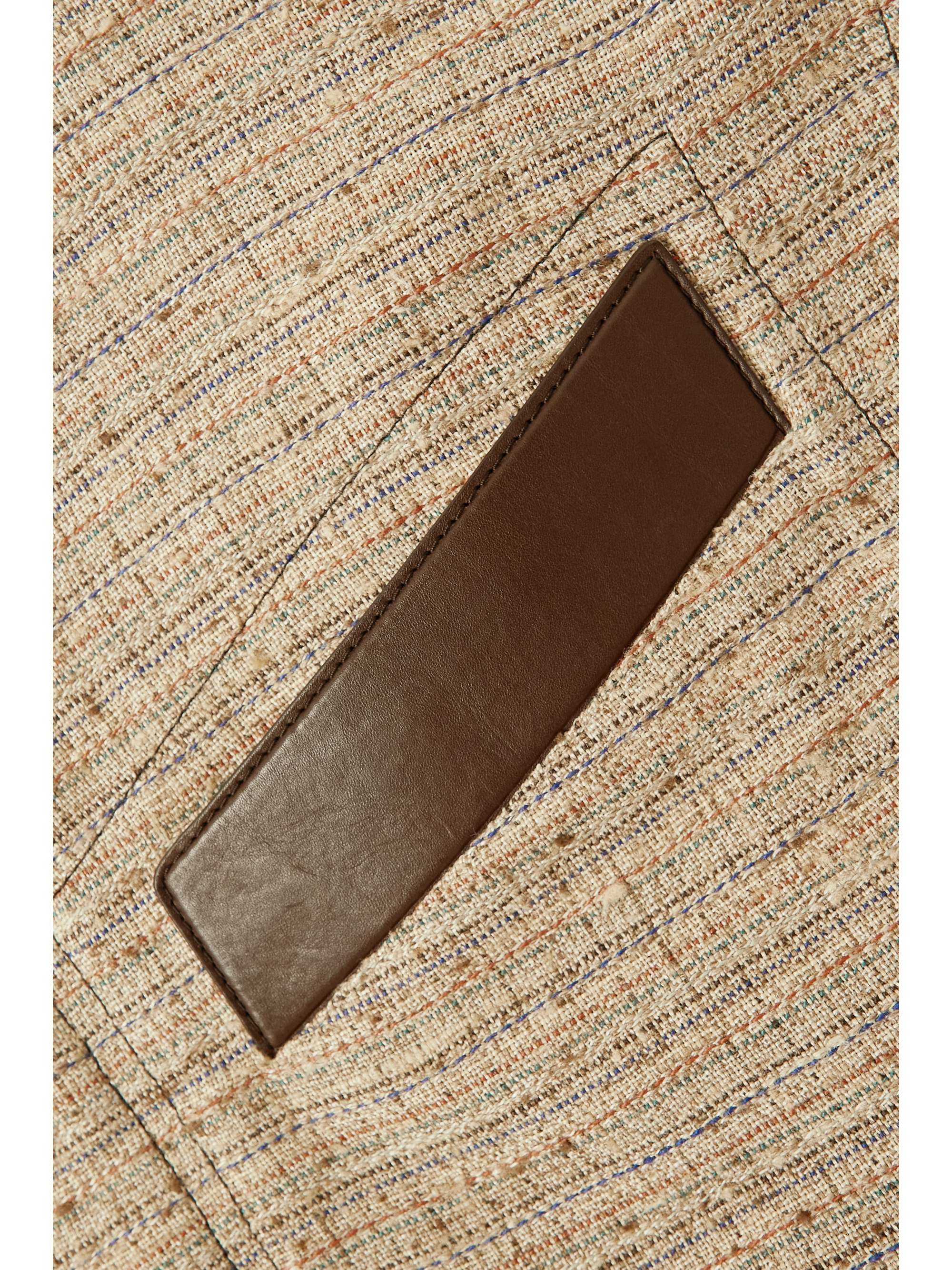 LORO PIANA Lyron leather-trimmed linen jacket