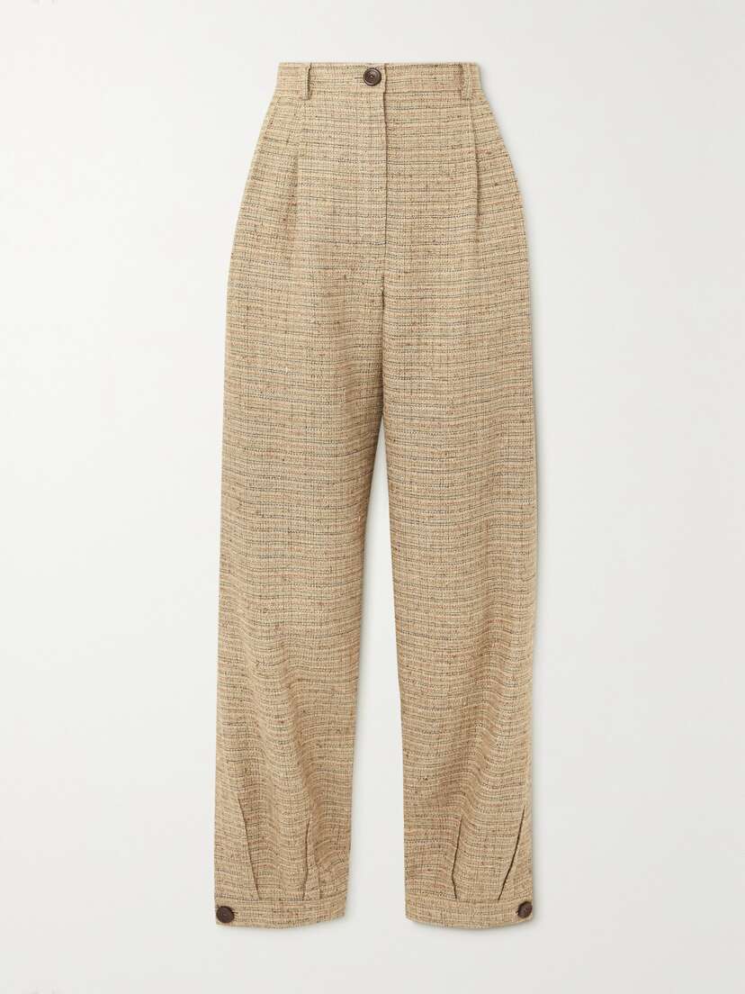 Loro Piana Phyllis Linen And Silk-blend Canvas Tapered Pants