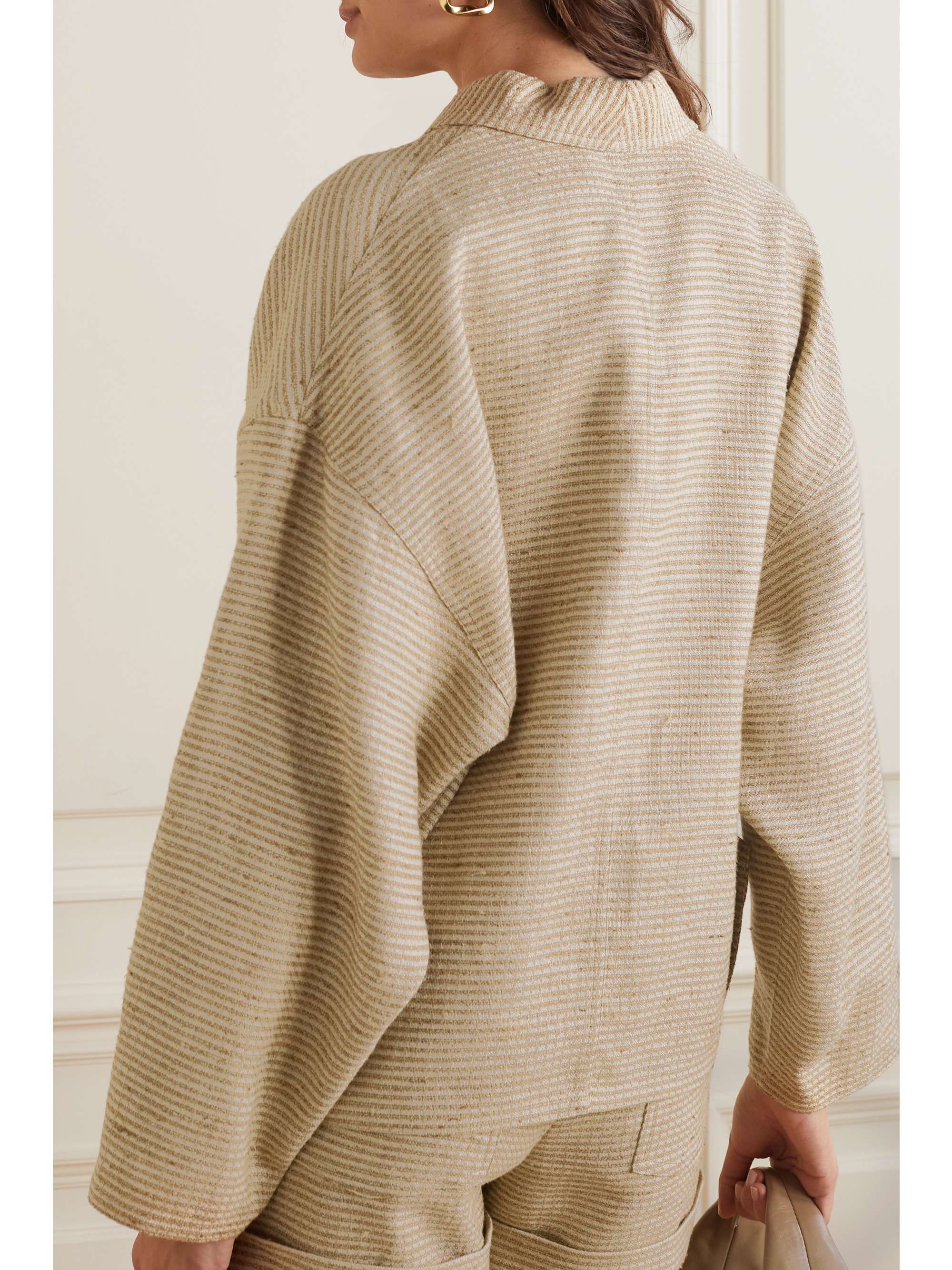 LORO PIANA Shana striped linen and cotton-blend canvas jacket