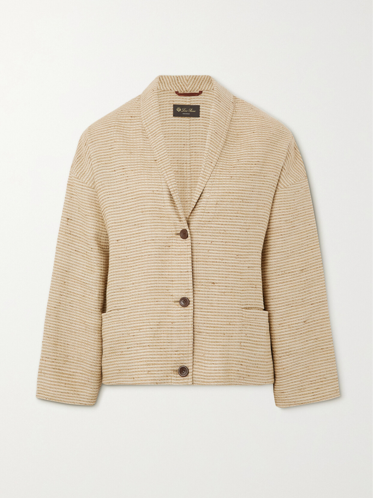 Loro Piana - Shana Striped Linen And Cotton-blend Canvas Jacket - Brown