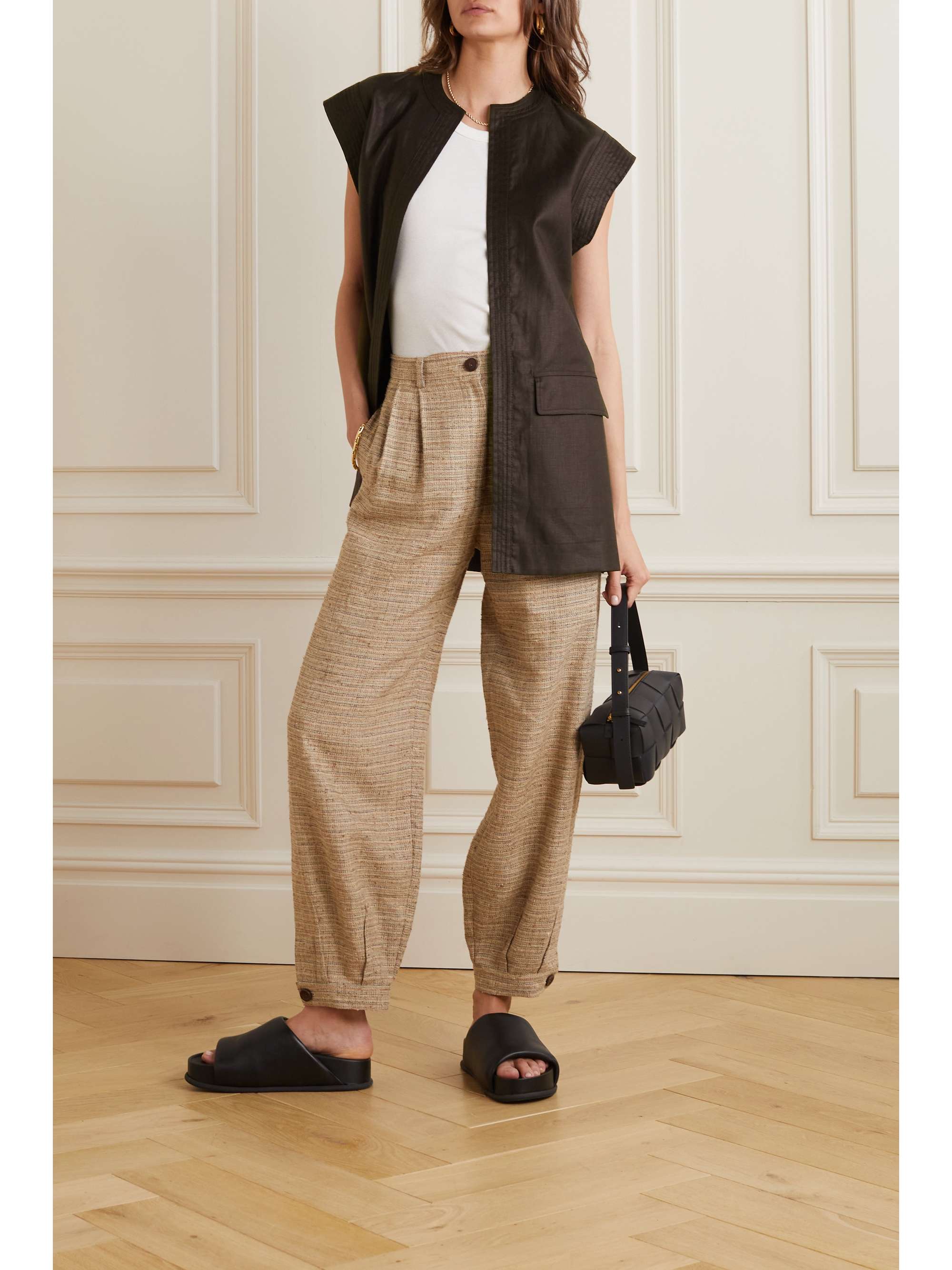 LORO PIANA Coated linen-canvas gilet