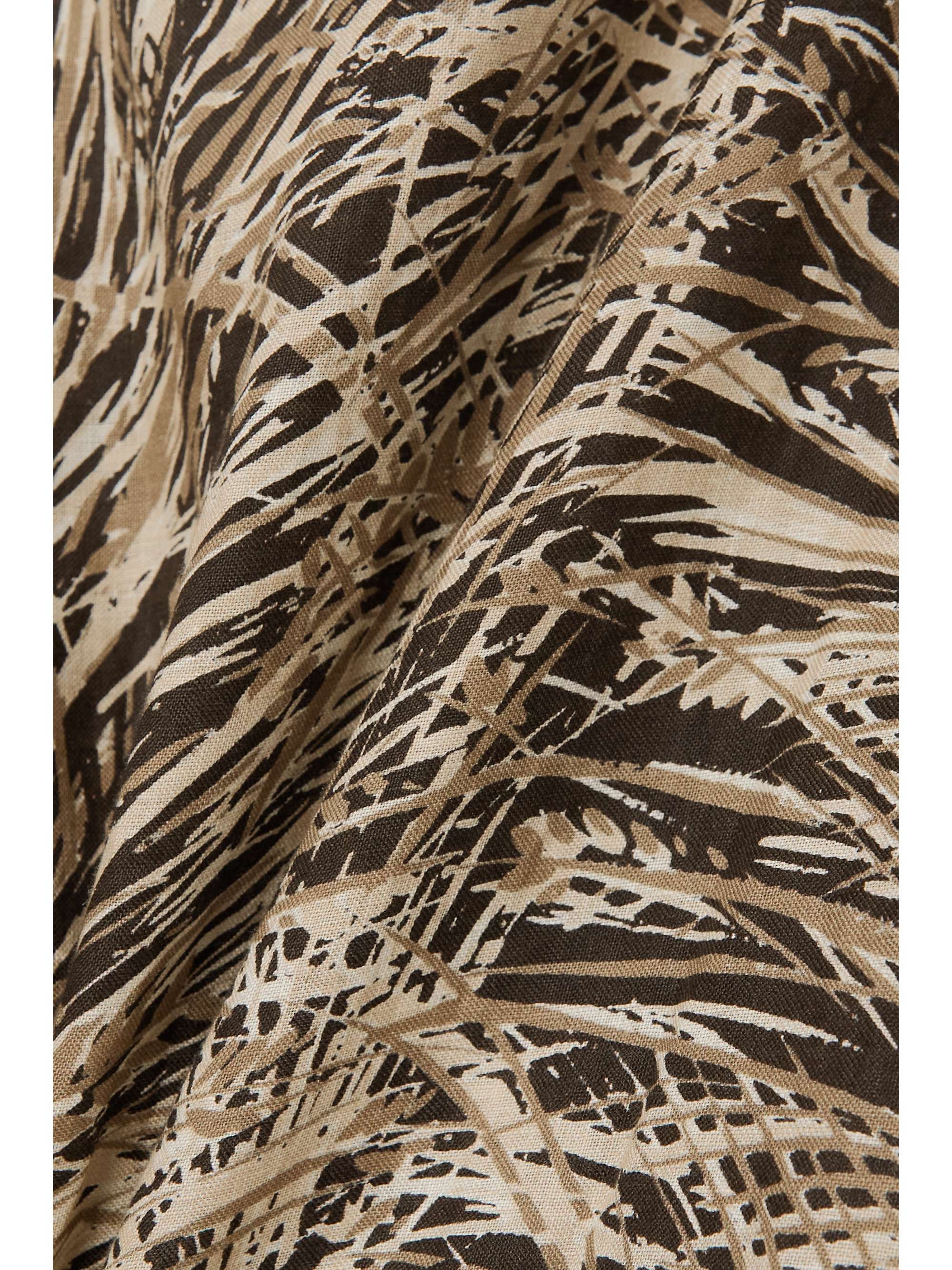 LORO PIANA Lauraine belted printed hooded linen maxi dress