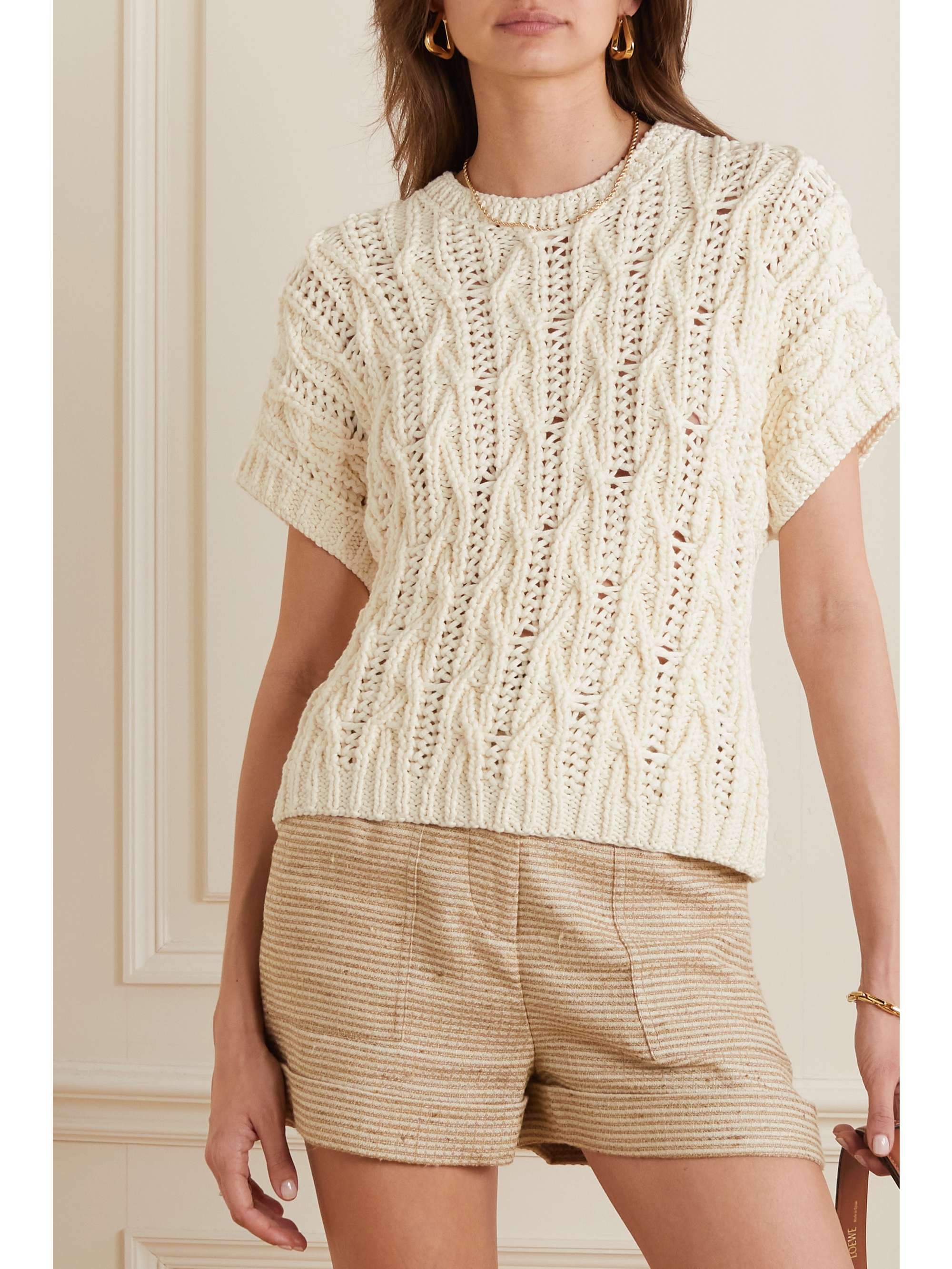 LORO PIANA Cable-knit cashmere-blend sweater