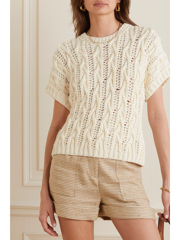 Loro Piana Cable-knit cashmere-blend sweater
