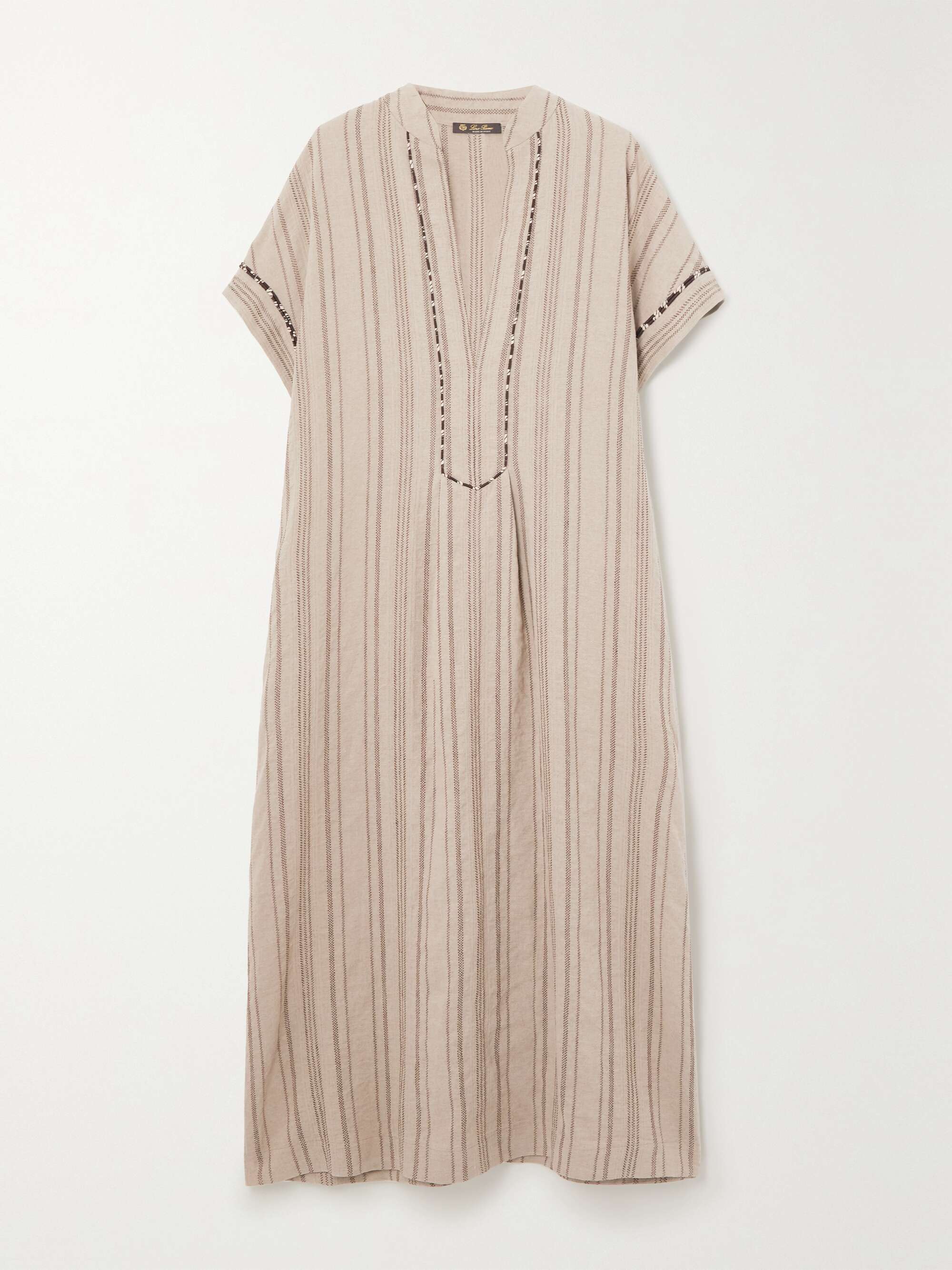 LORO PIANA Katia embroidered linen maxi dress | NET-A-PORTER