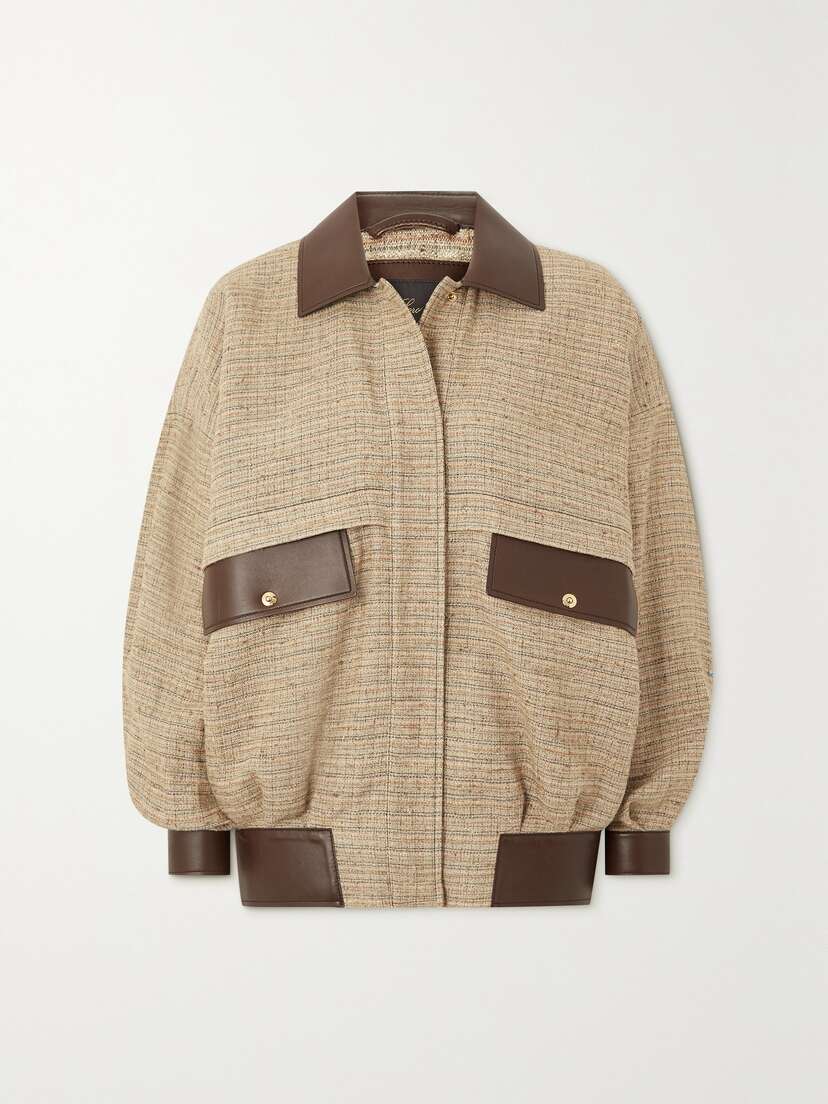 Loro Piana Mellark Leather-trimmed Linen Jacket