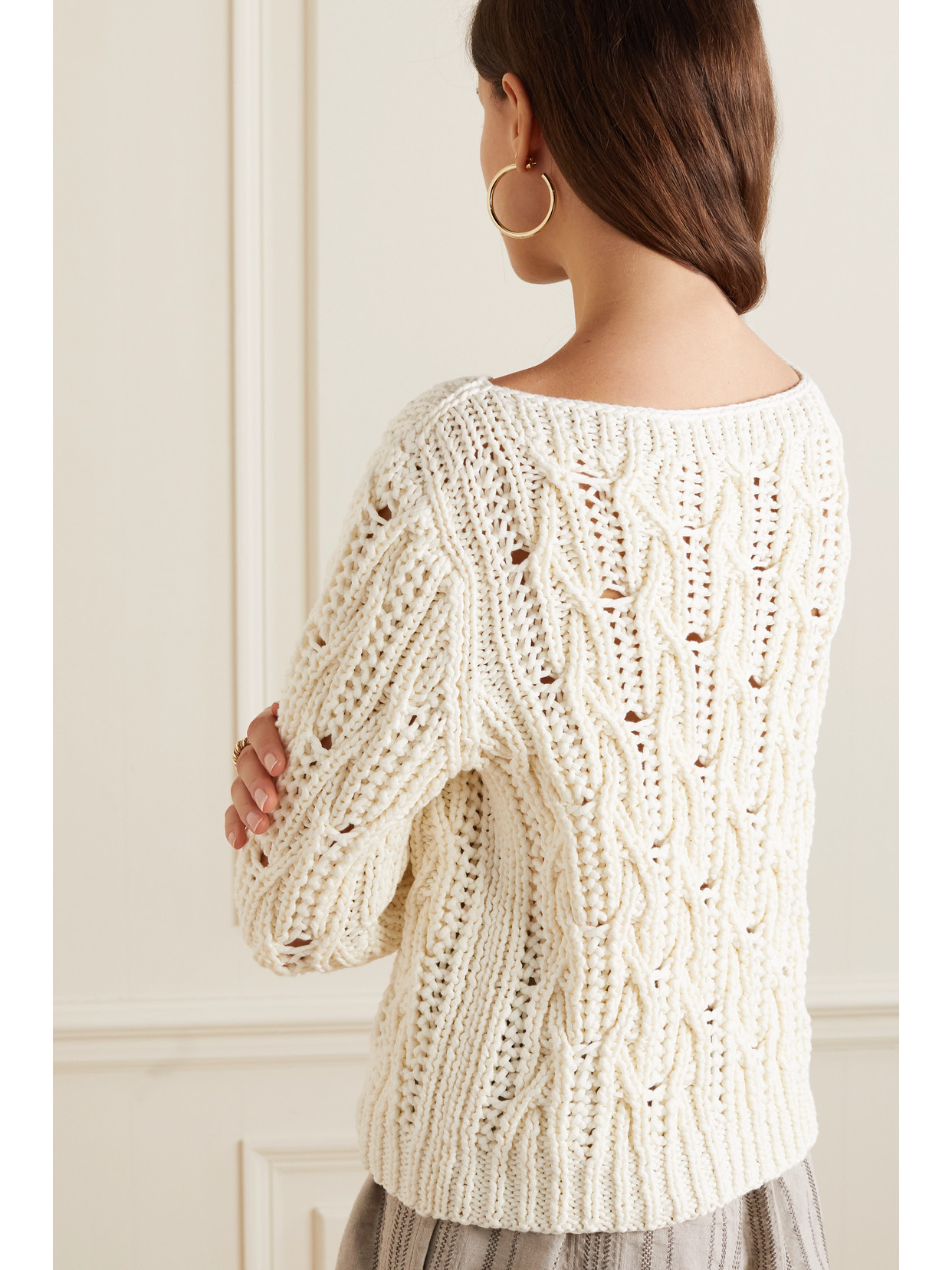 Cable-Knit Cashmere-Blend Sweater