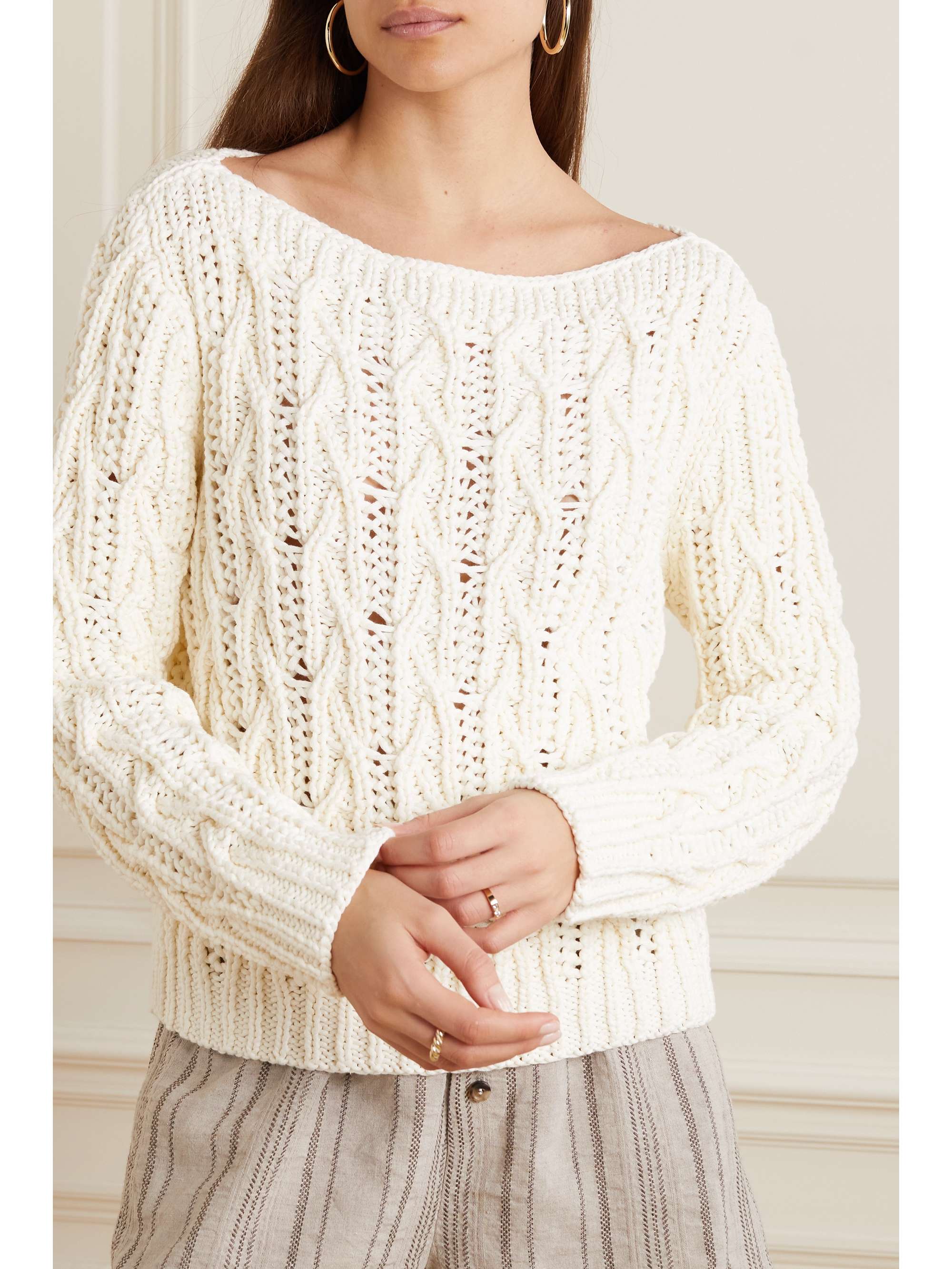 LORO PIANA Cable-knit cashmere-blend sweater