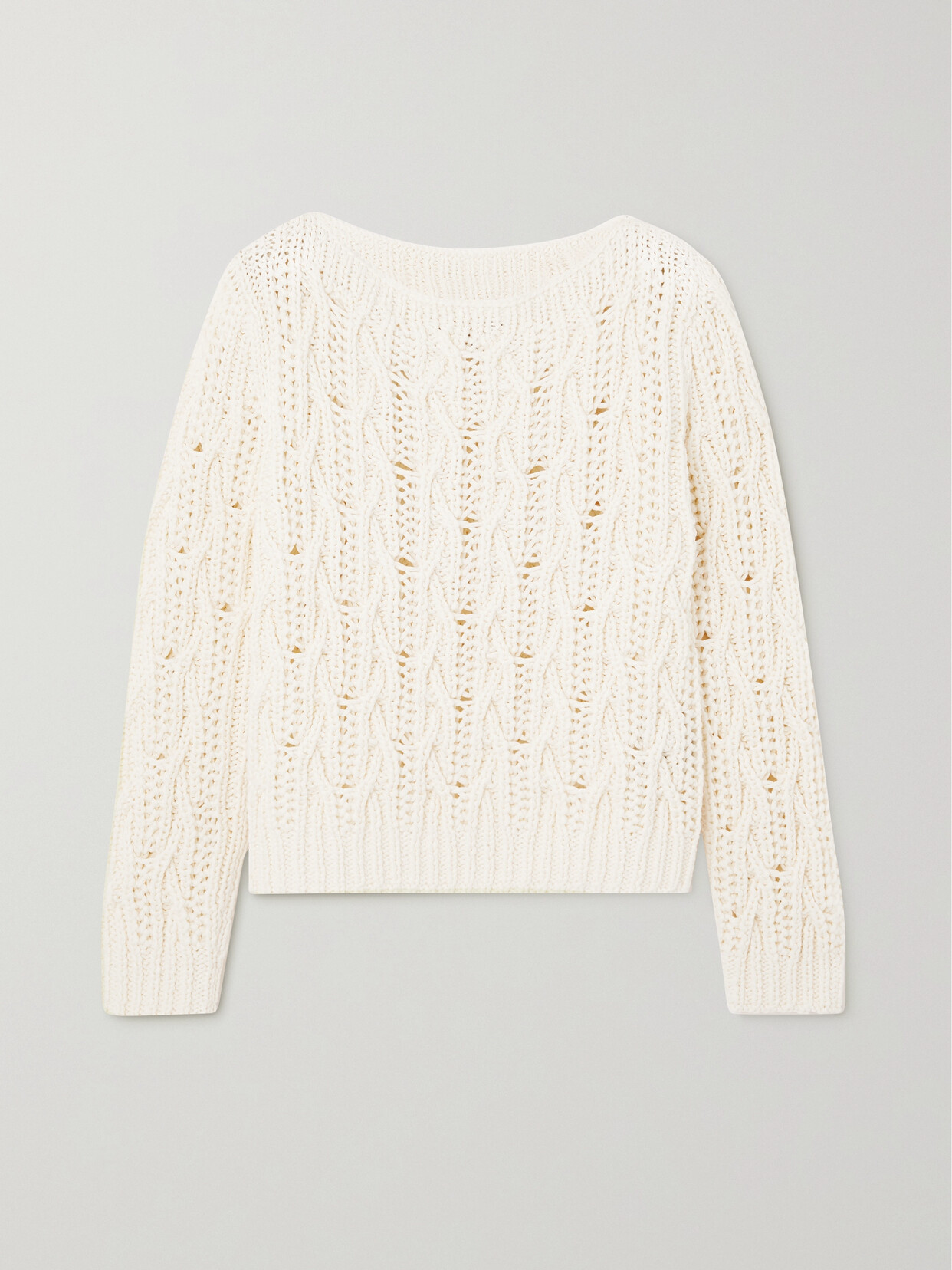 Loro Piana Cable-knit Cashmere-blend Sweater In White
