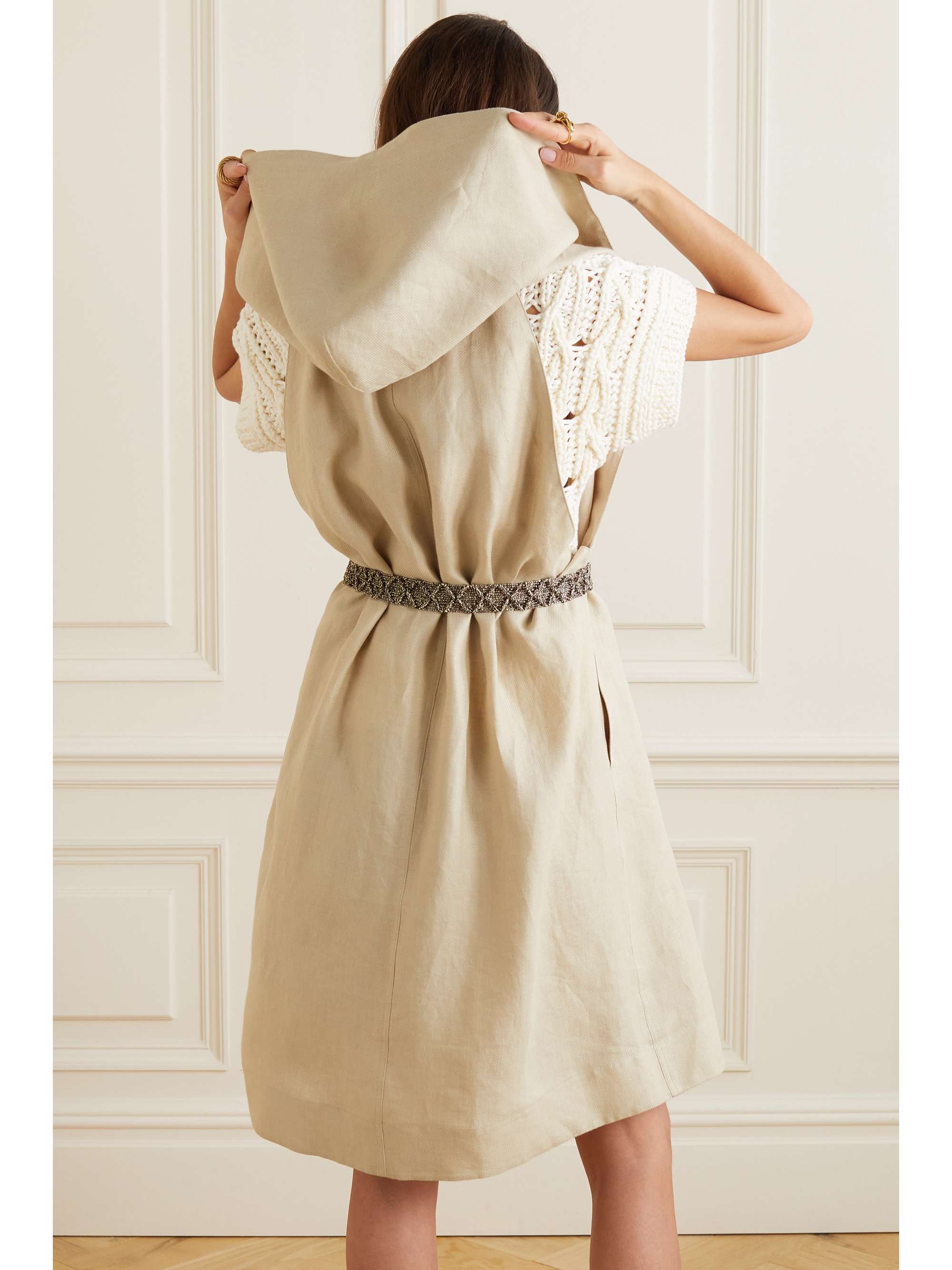 LORO PIANA Draped linen vest