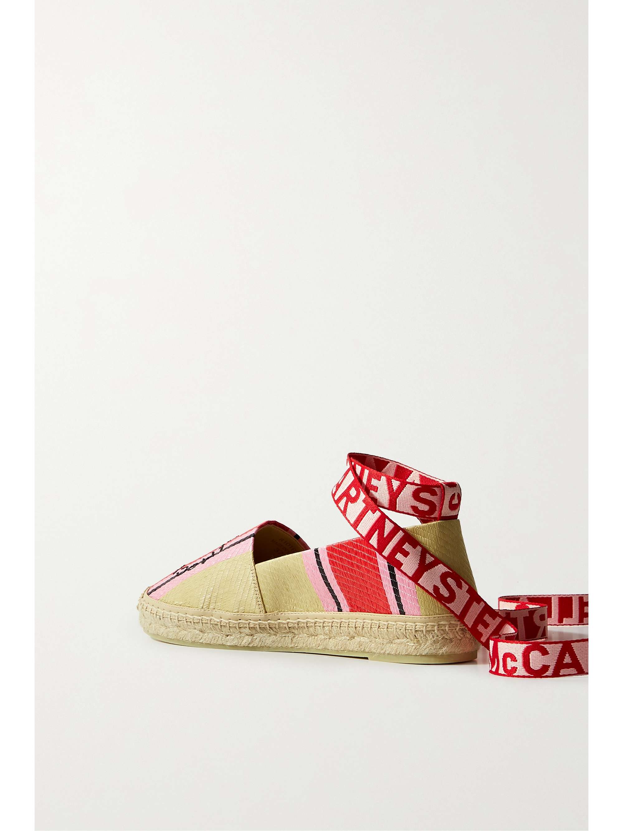 STELLA MCCARTNEY Gaia embroidered striped raffia espadrilles