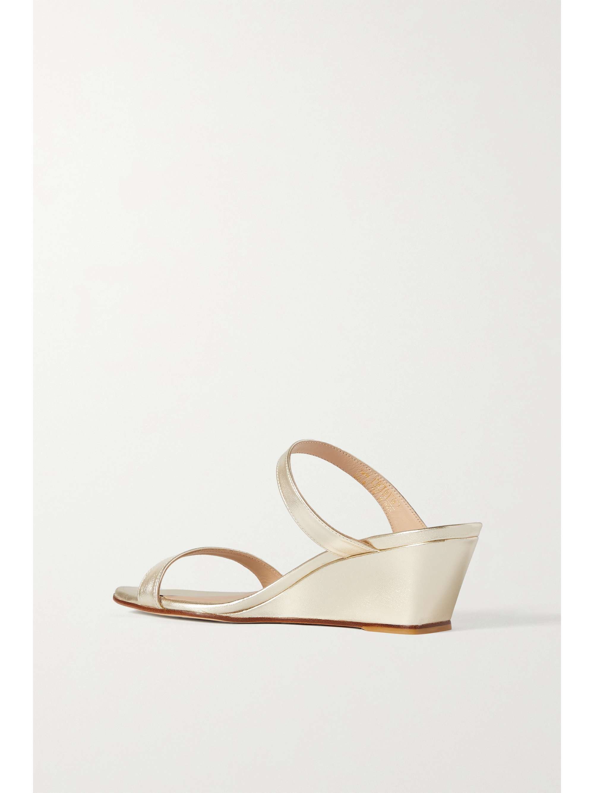 STUART WEITZMAN Aleena metallic leather wedge sandals