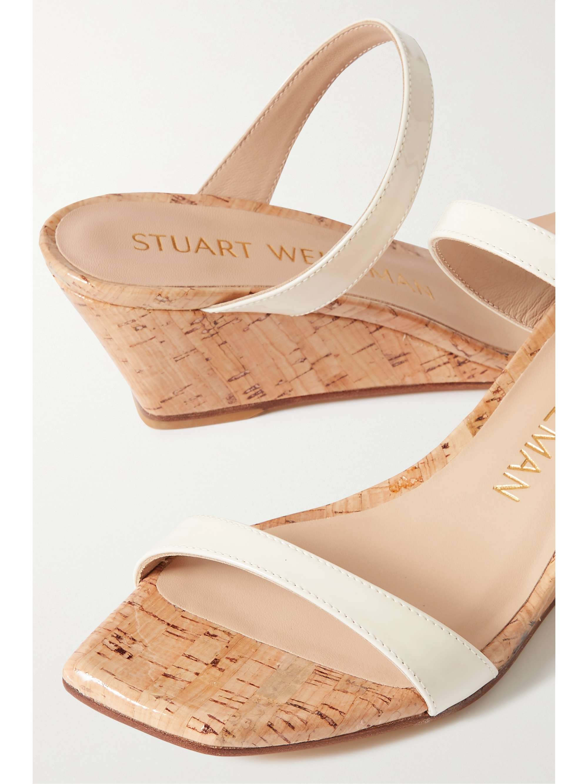 STUART WEITZMAN Aleena patent-leather wedge sandals