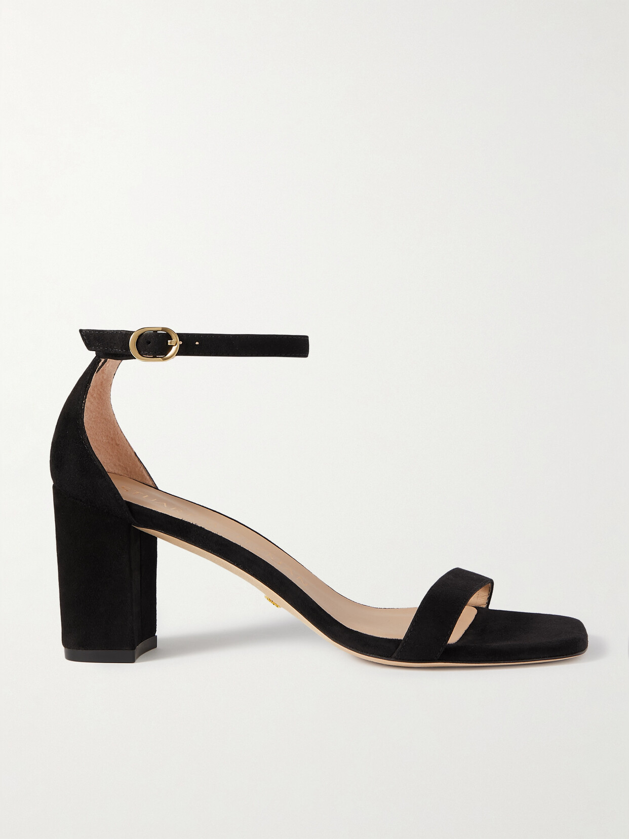 Stuart Weitzman Nudistcurve Suede Sandals In Black