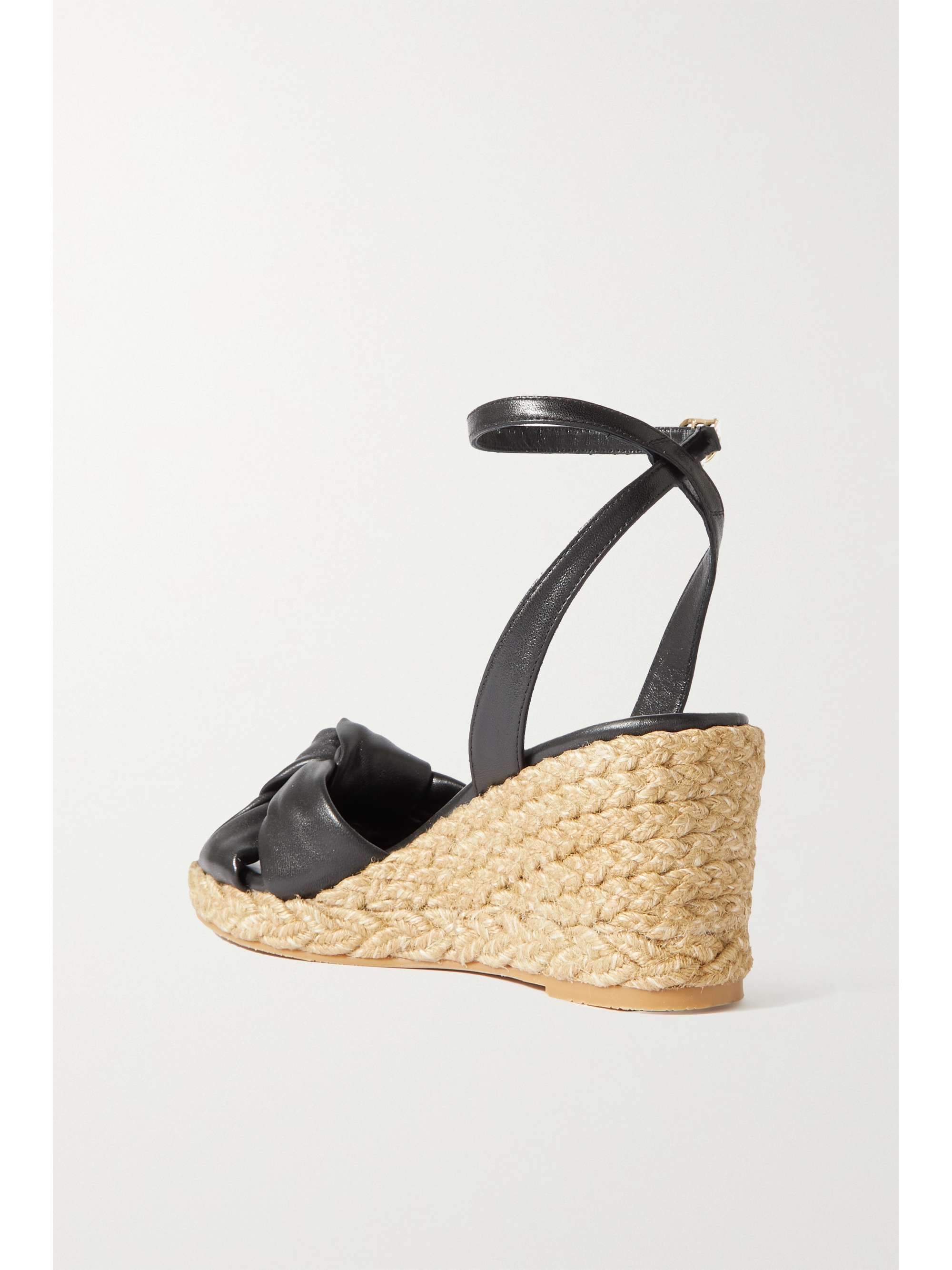 STUART WEITZMAN Playa knotted leather espadrille wedge sandals