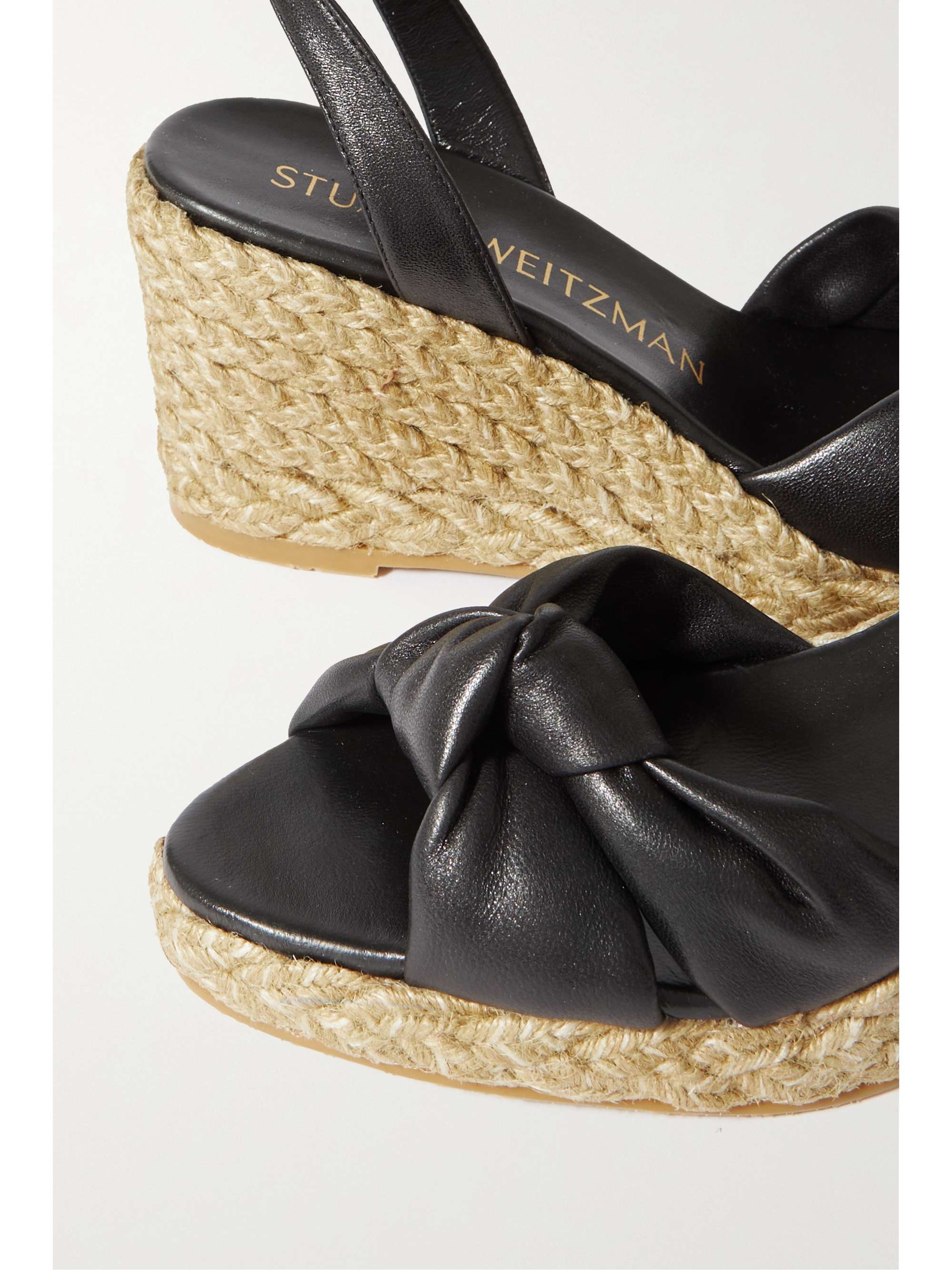 STUART WEITZMAN Playa knotted leather espadrille wedge sandals