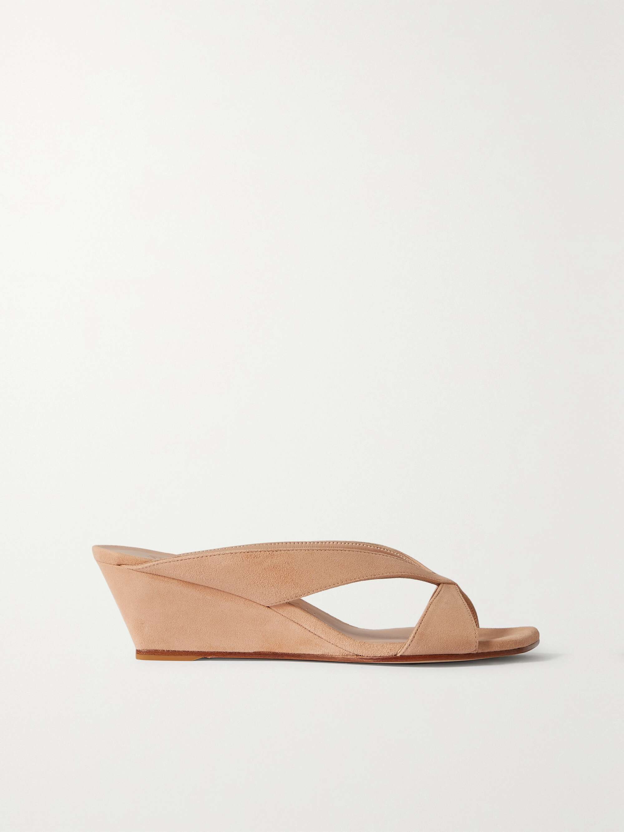 STUART WEITZMAN Miami suede wedge sandals | NET-A-PORTER