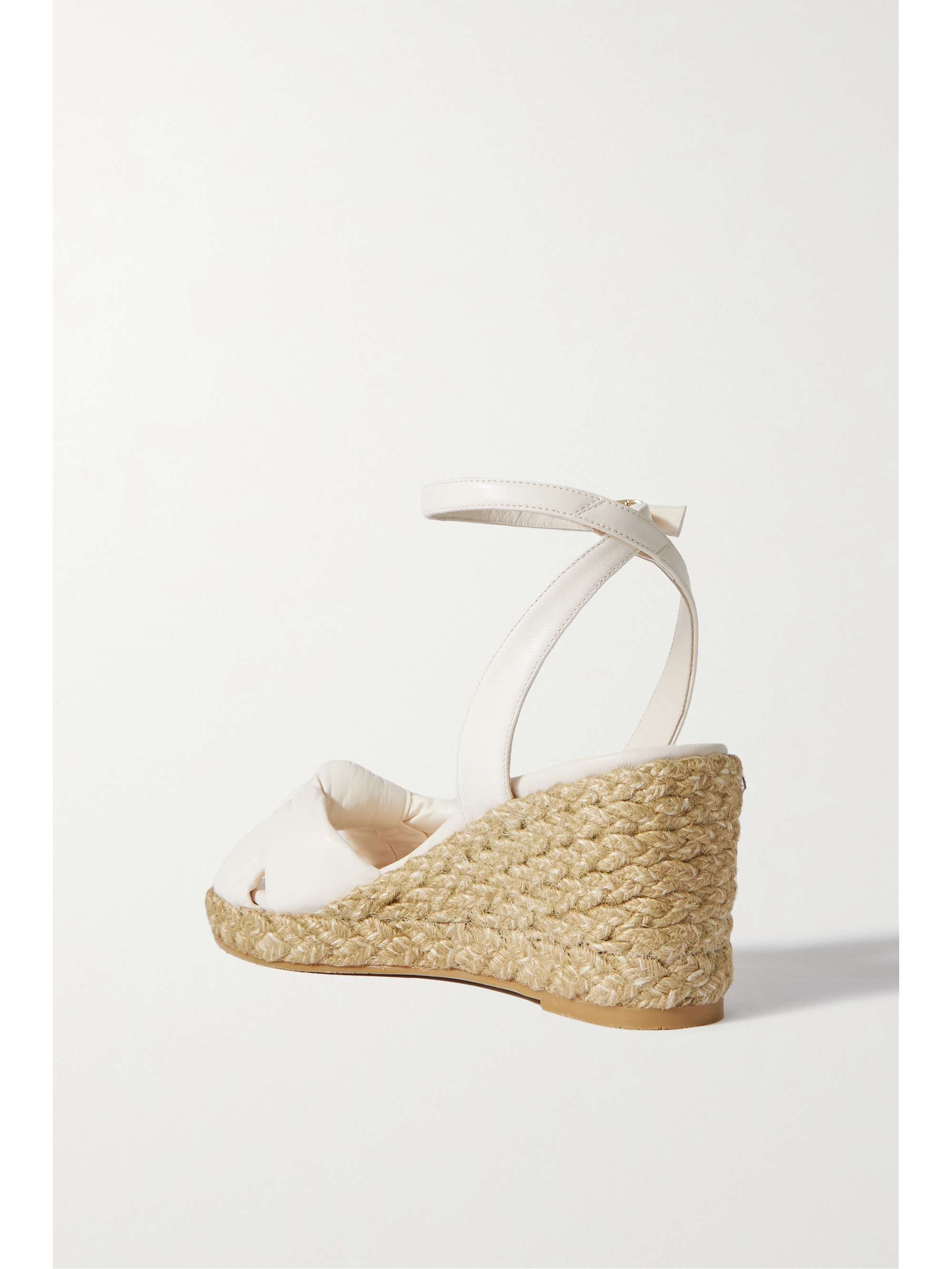 STUART WEITZMAN Playa knotted leather espadrille wedge sandals