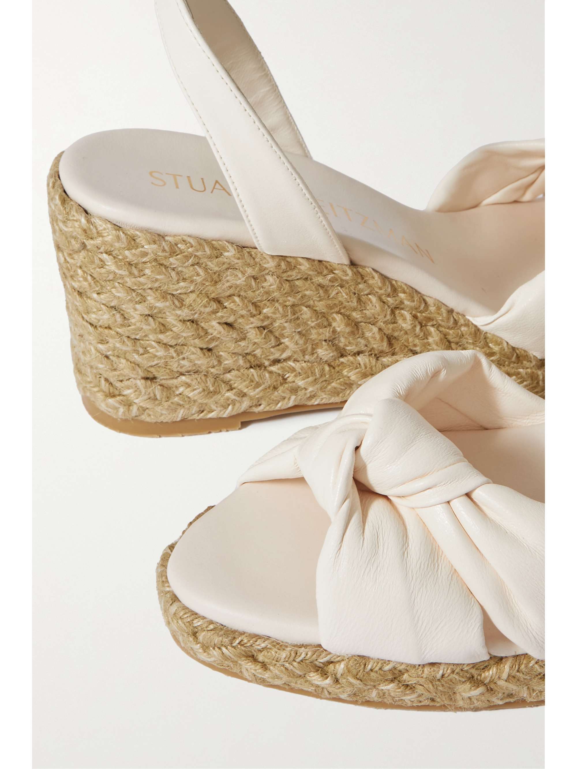 STUART WEITZMAN Playa knotted leather espadrille wedge sandals