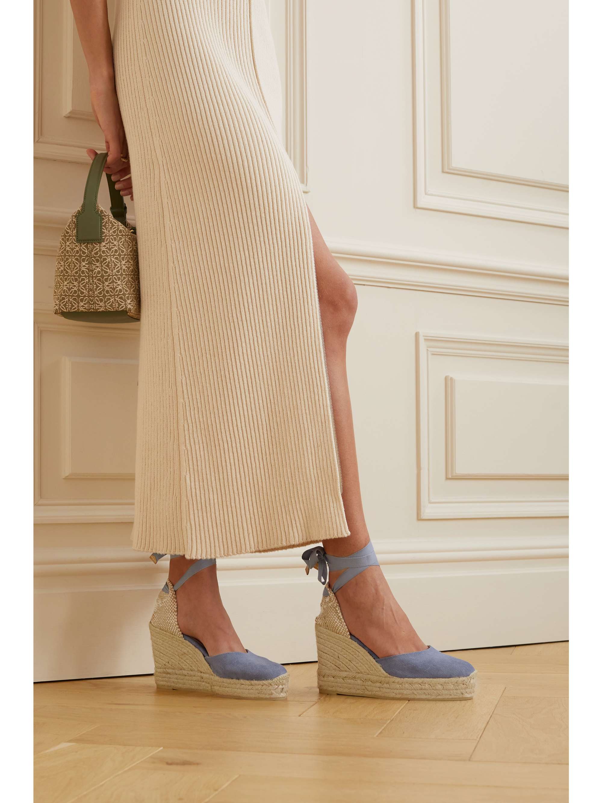 CASTA ER Carina 80 canvas wedge espadrillas NET A PORTER
