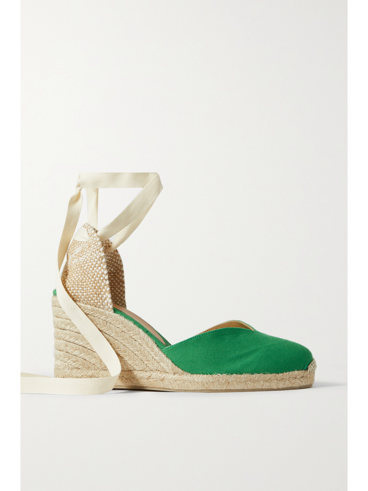 Castañer - + Net Sustain Chiara 80 Canvas Wedge Espadrilles - Green