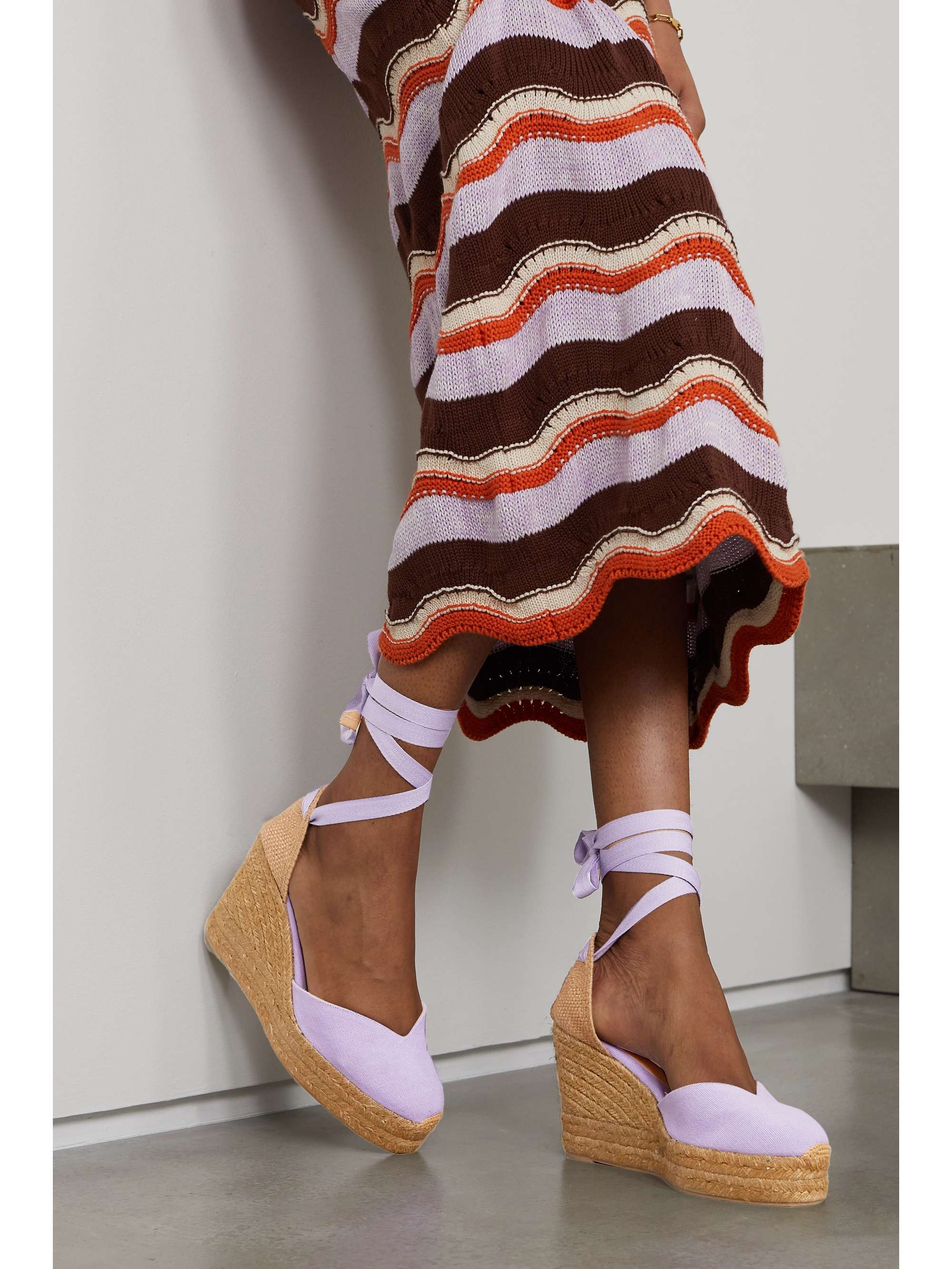 CASTAÑER + NET SUSTAIN Chiara 80 canvas wedge espadrilles