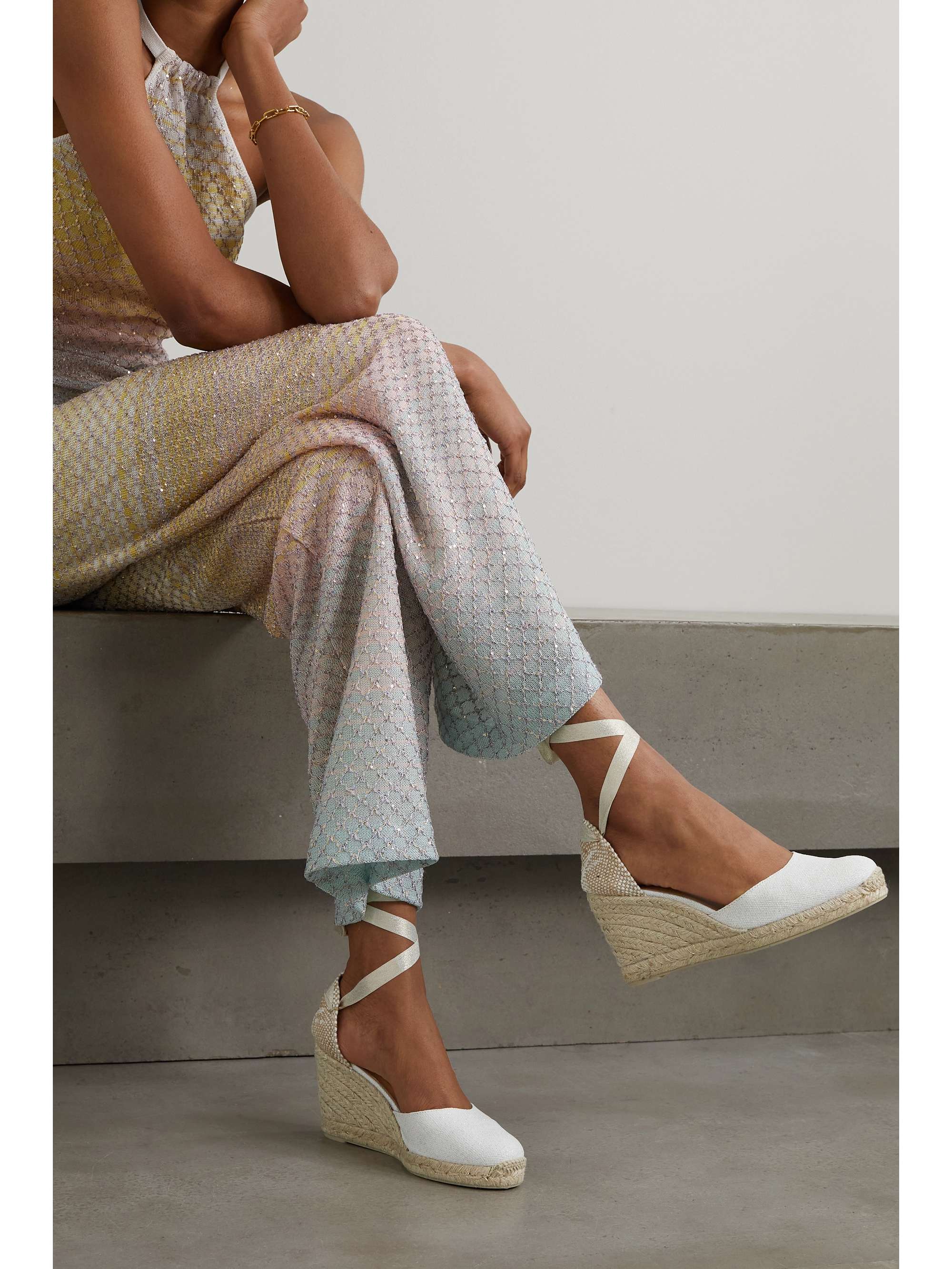 CASTAÑER Carina 80 canvas wedge espadrillas
