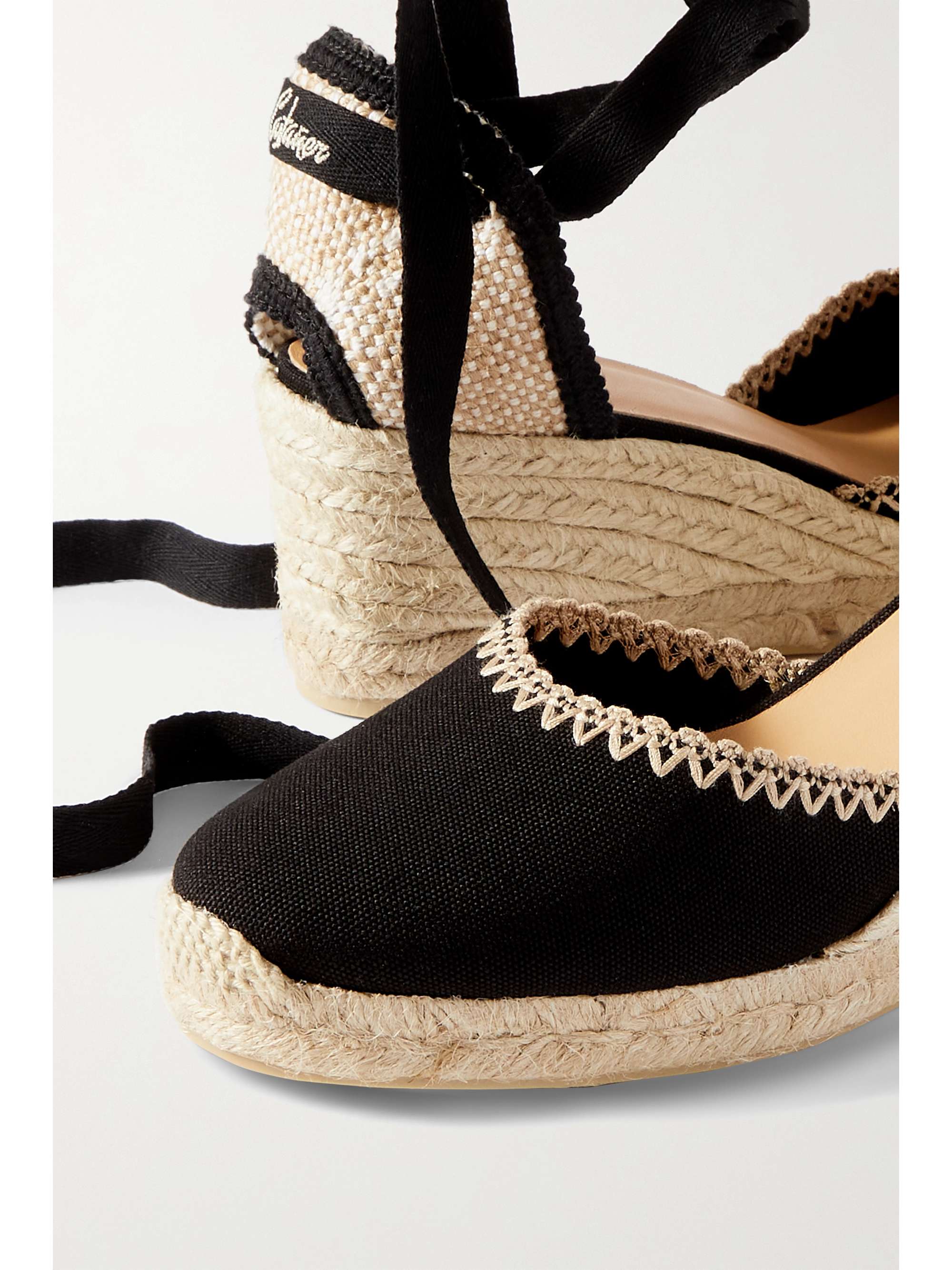 CASTAÑER + NET SUSTAIN Comin 60 embroidered canvas wedge espadrilles