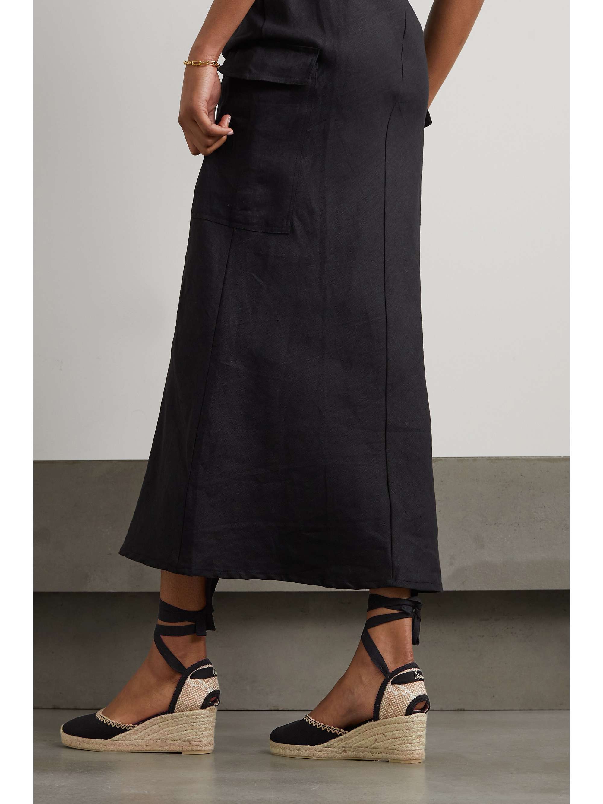 CASTAÑER + NET SUSTAIN Comin 60 embroidered canvas wedge espadrilles