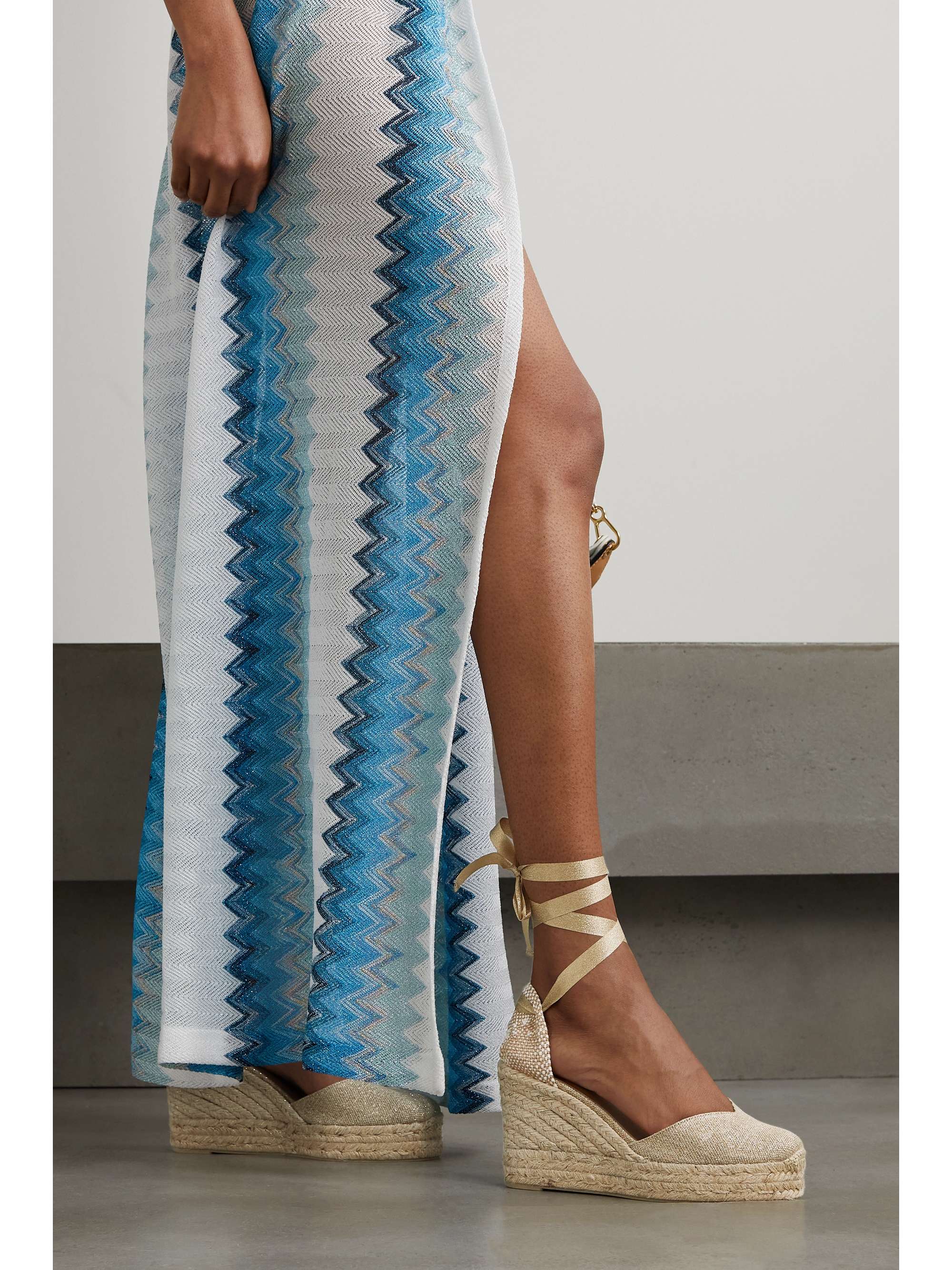 CASTAÑER + NET SUSTAIN Chiara 80 canvas wedge espadrilles