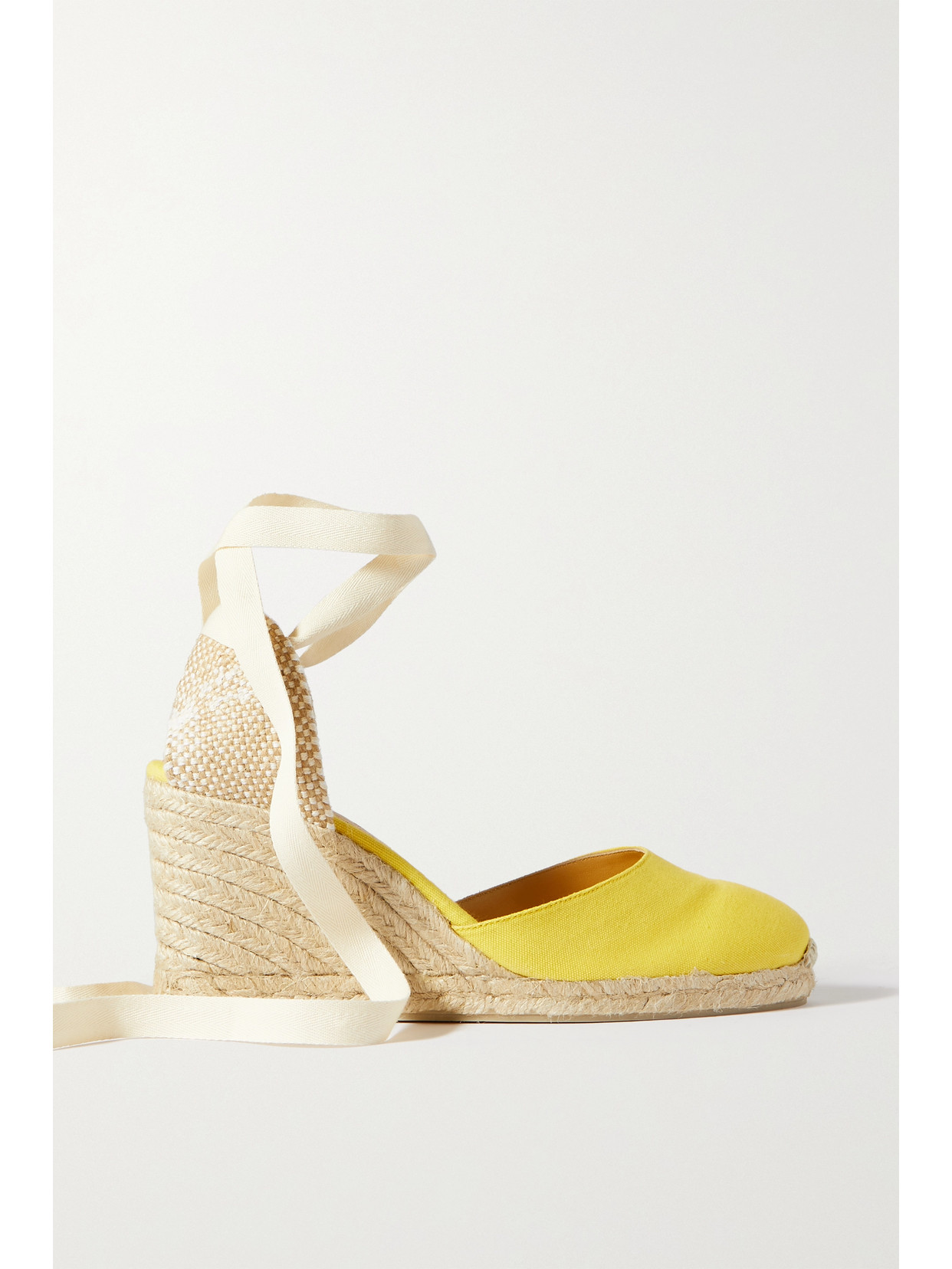 Castañer + Net Sustain Carina 80 Canvas Wedge Espadrilles - Yellow