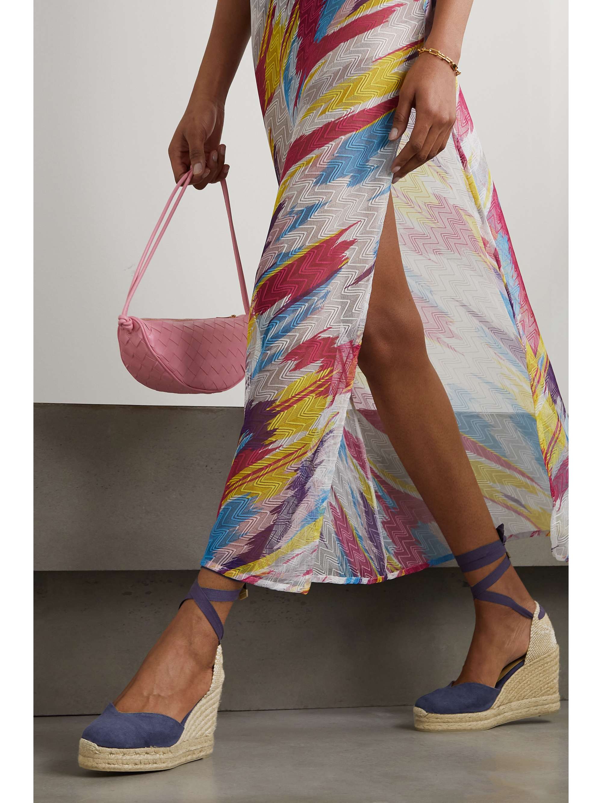 CASTAÑER + NET SUSTAIN Chiara 80 canvas wedge espadrilles