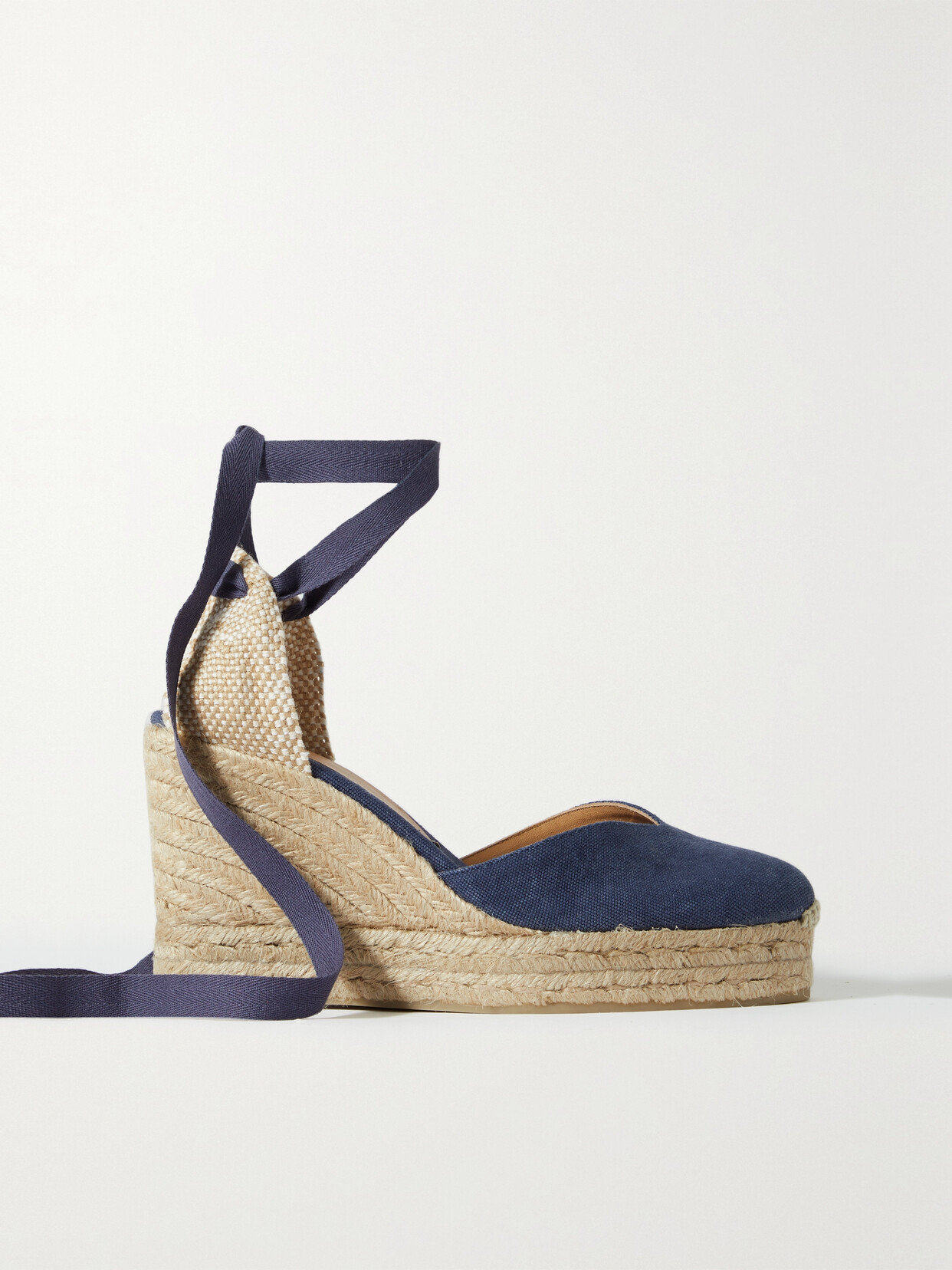 Castañer + Net Sustain Chiara 80 Canvas Wedge Espadrilles - Blue