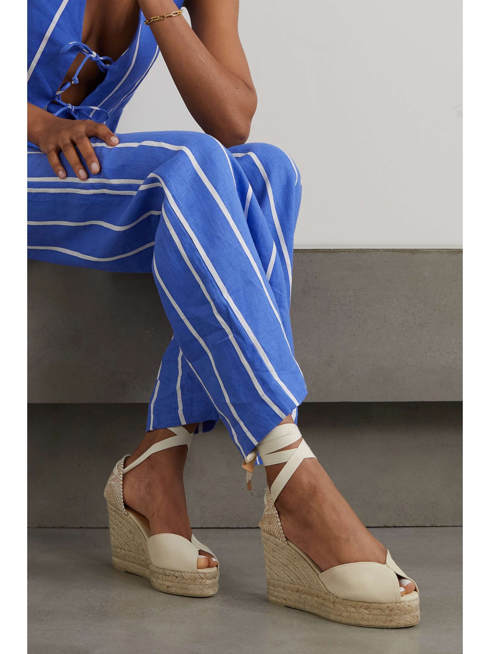 CASTAÑER + NET SUSTAIN Bilina 80 canvas wedge espadrilles