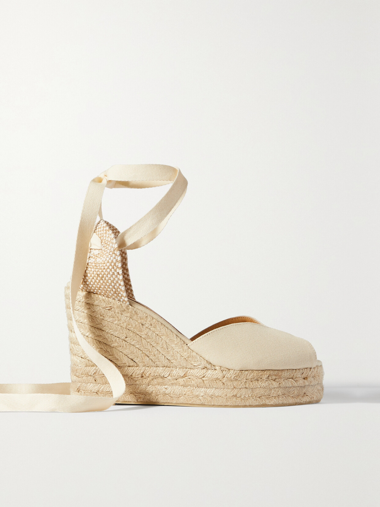 Castañer + Net Sustain Bilina 80 Canvas Wedge Espadrilles - Ivory