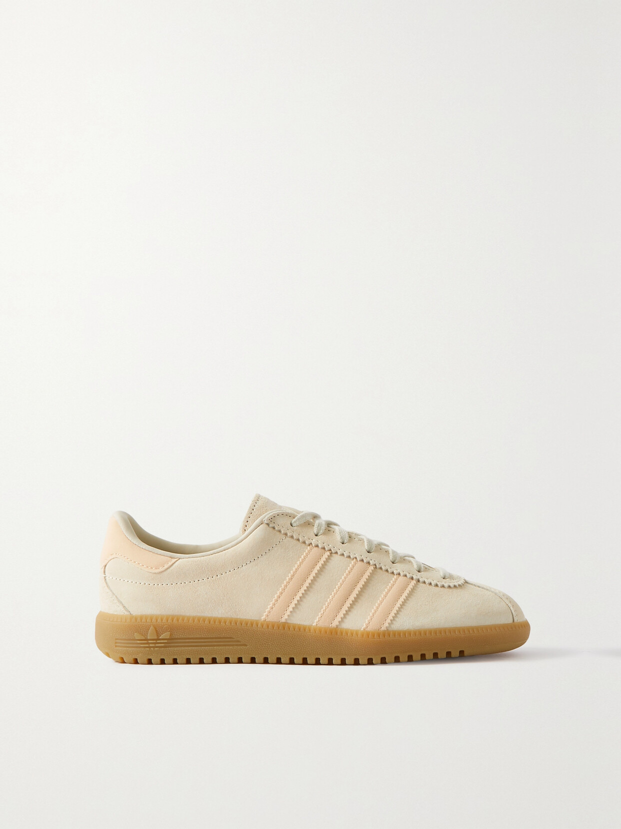 Adidas Originals Bermuda Leather-trimmed Suede Trainers In Neutral