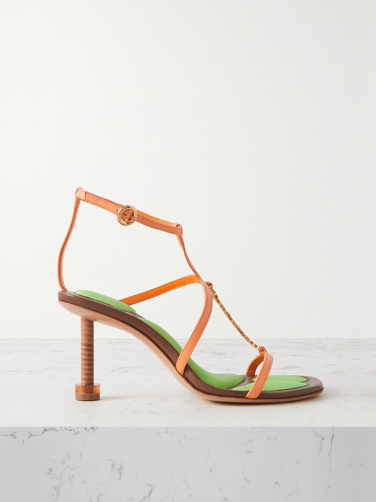 Jacquemus - Pralu Logo-embellished Leather Sandals - Orange