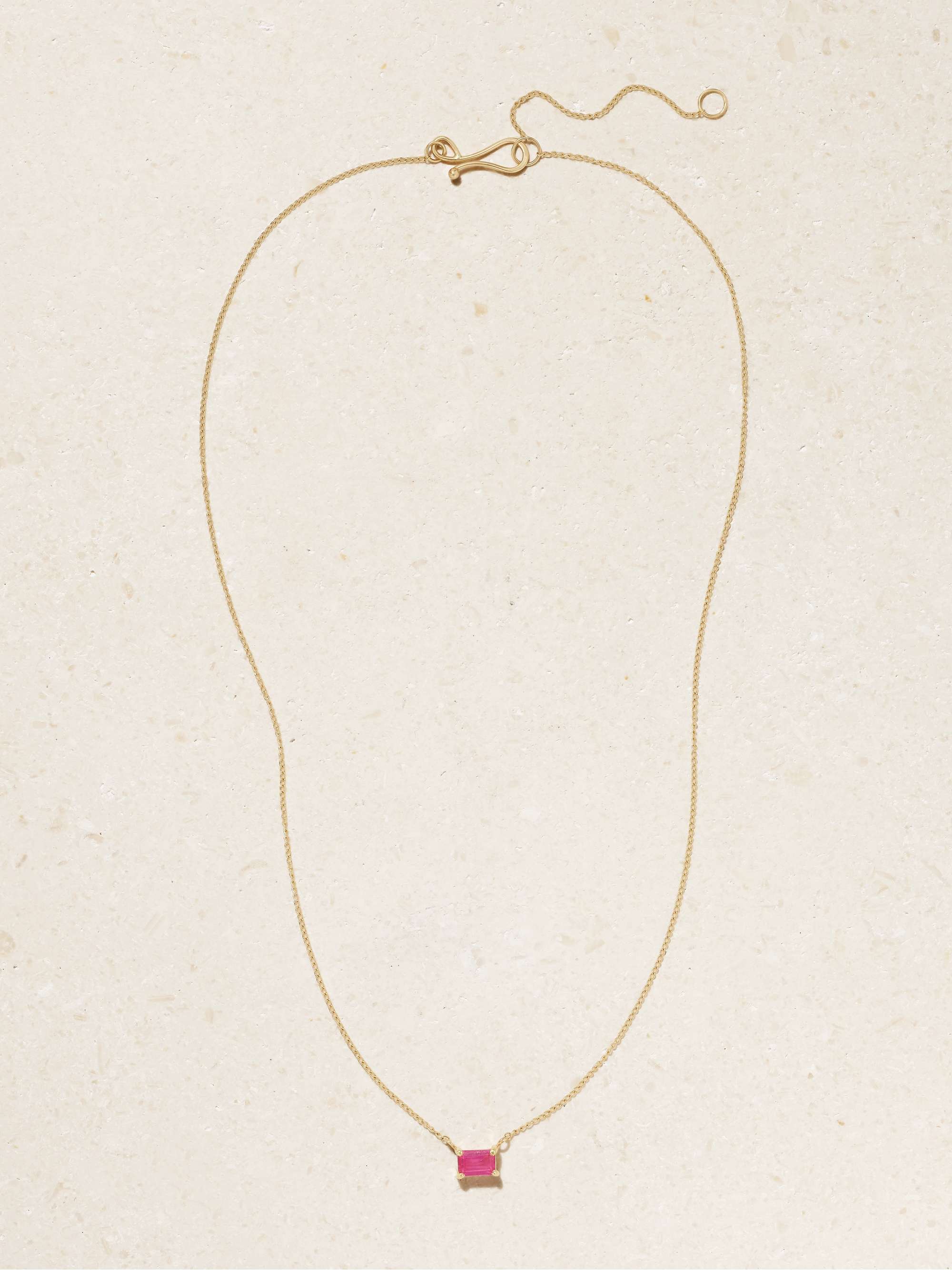 MELISSA JOY MANNING 14-karat recycled gold ruby necklace