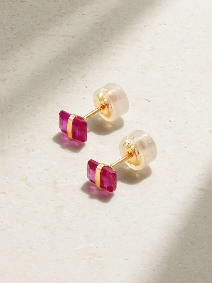 Melissa Joy Manning 14-karat Recycled Gold Ruby Earrings